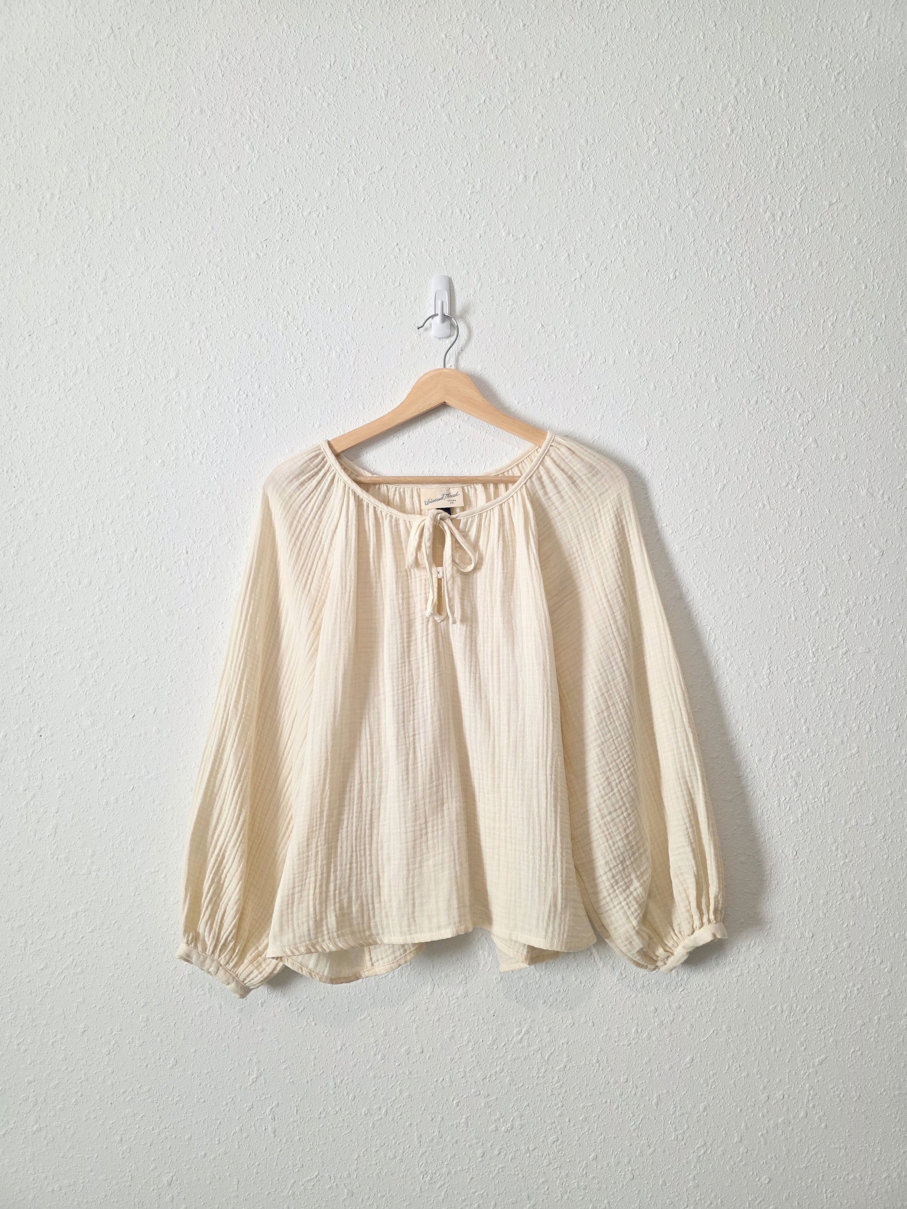 Cotton Gauze Puff Sleeve Top (M)