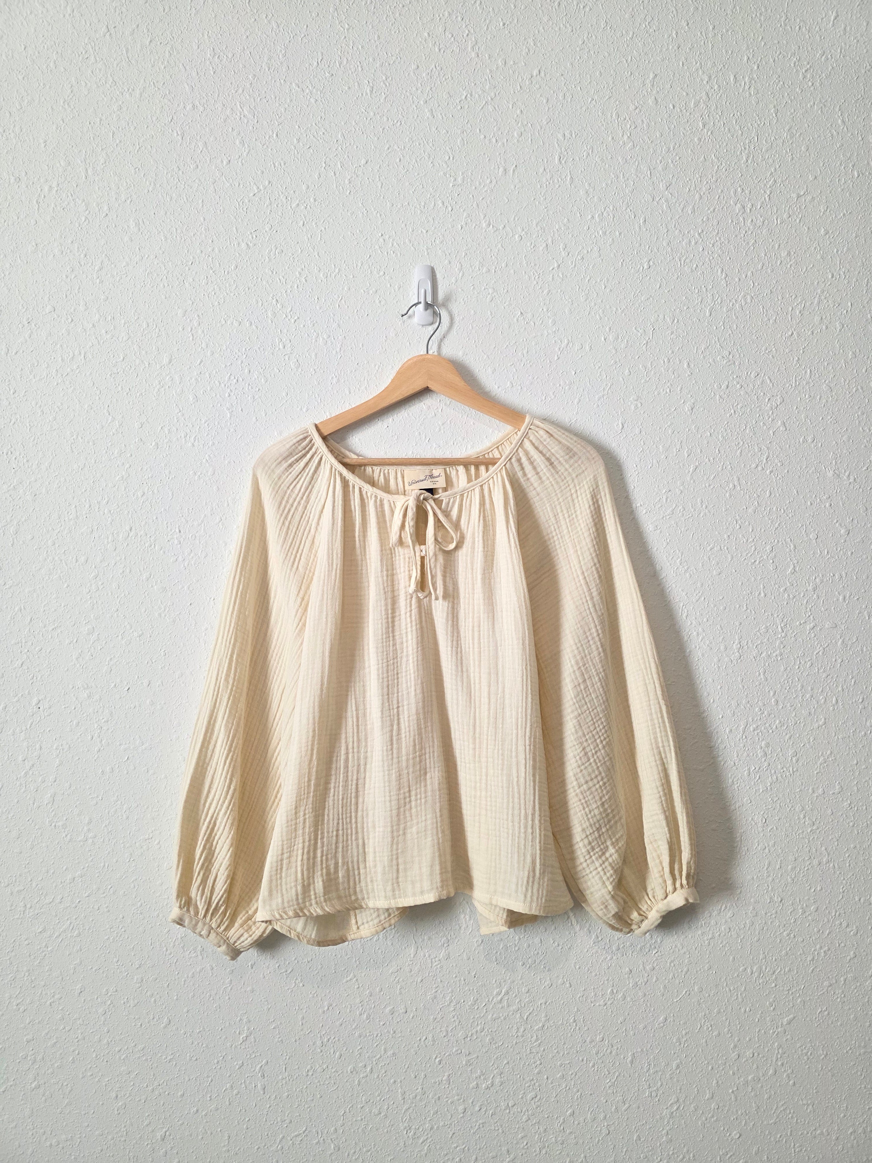 Cotton Gauze Puff Sleeve Top (M)