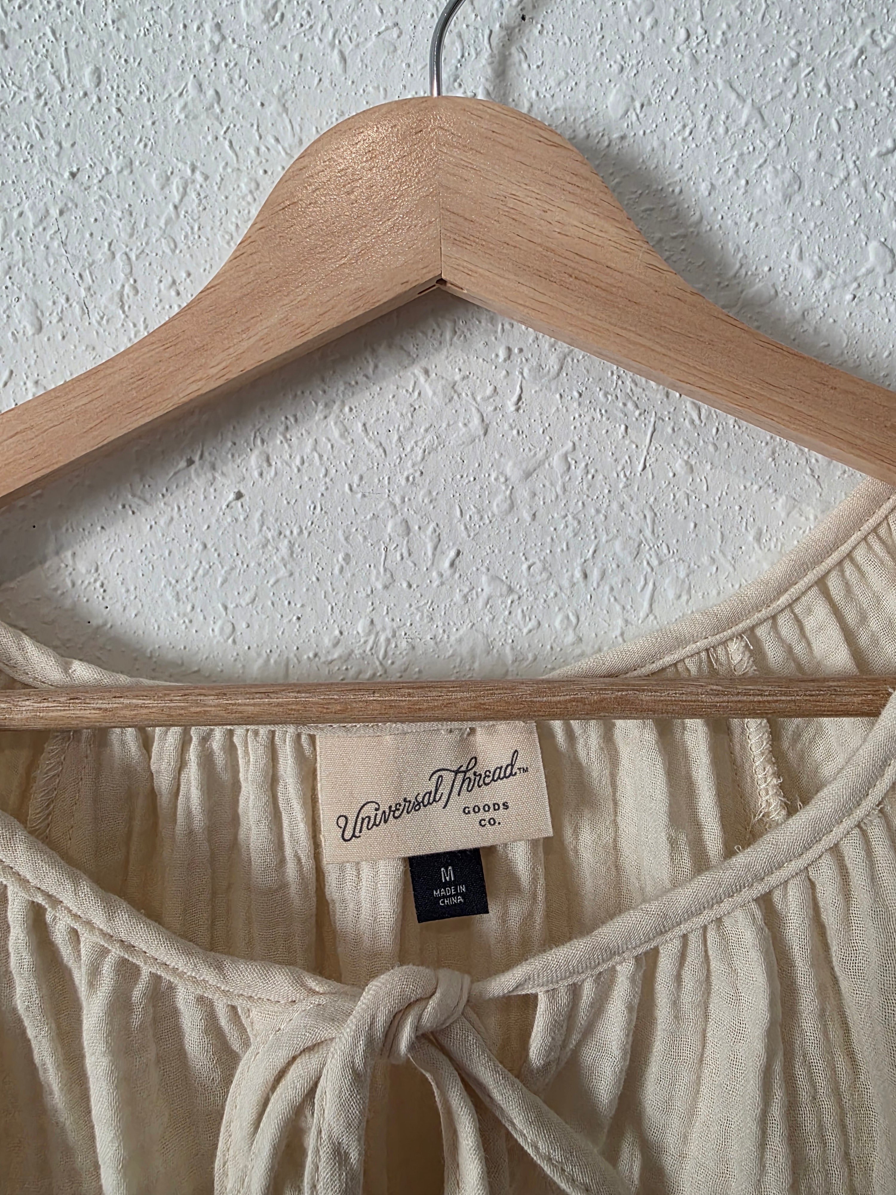 Cotton Gauze Puff Sleeve Top (M)