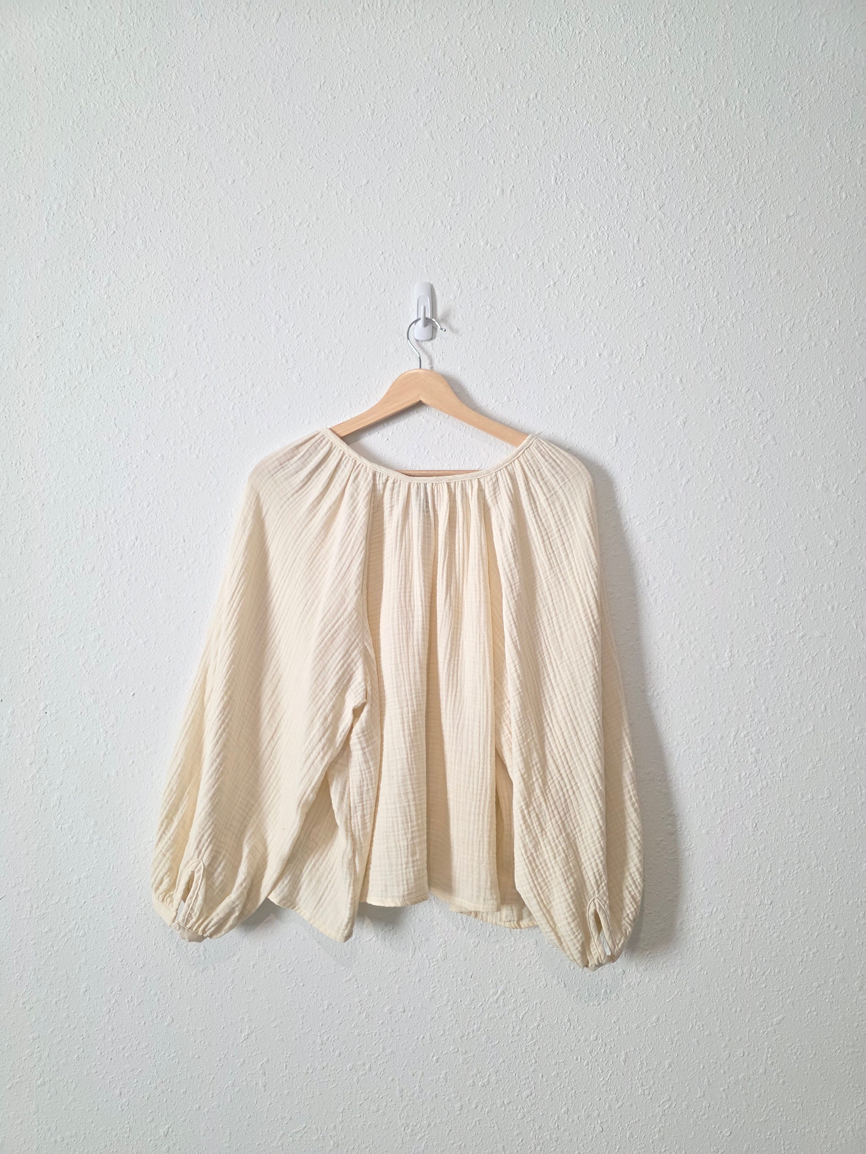 Cotton Gauze Puff Sleeve Top (M)