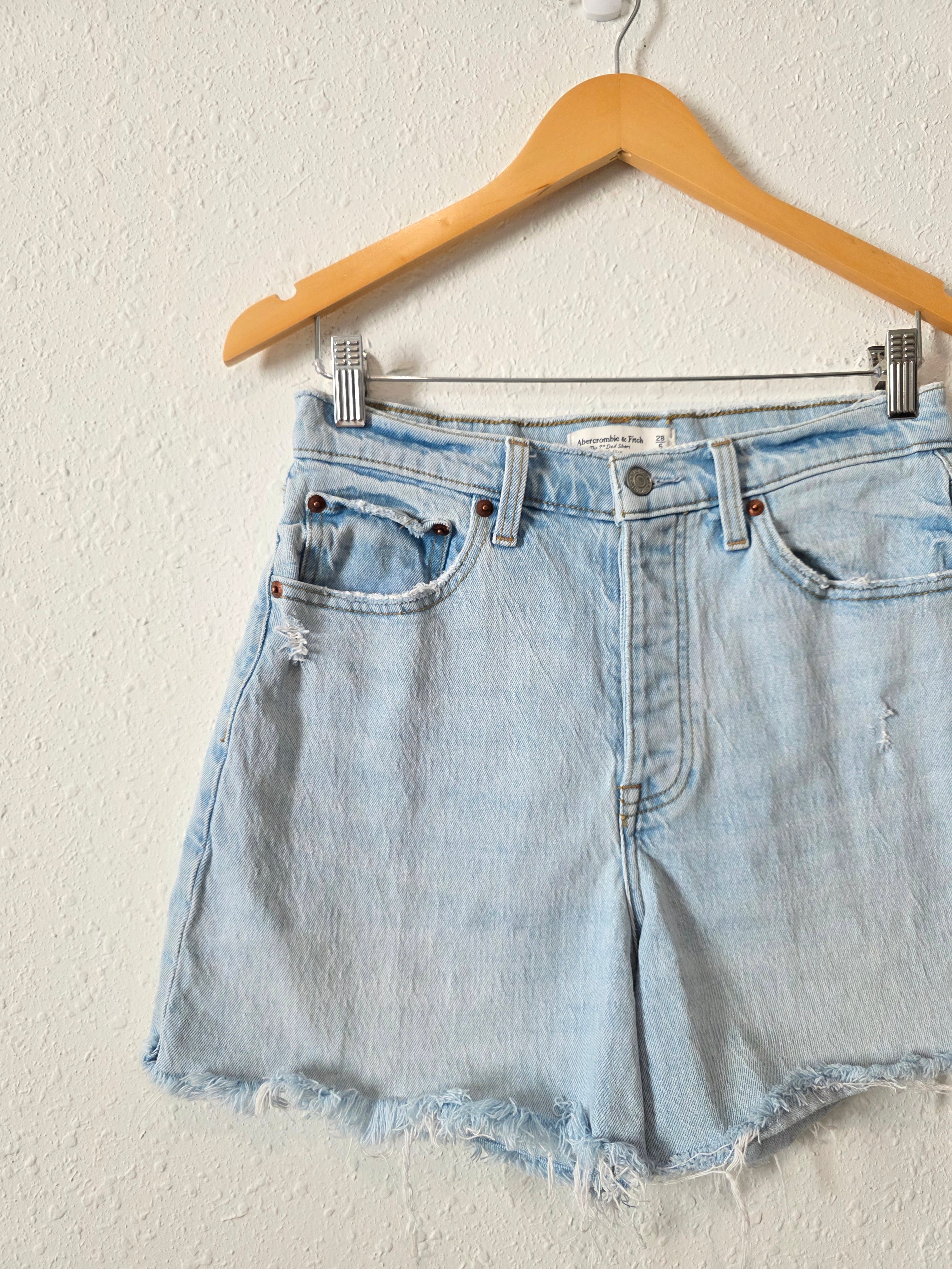 Abercrombie Light Wash Dad Shorts (28/6)