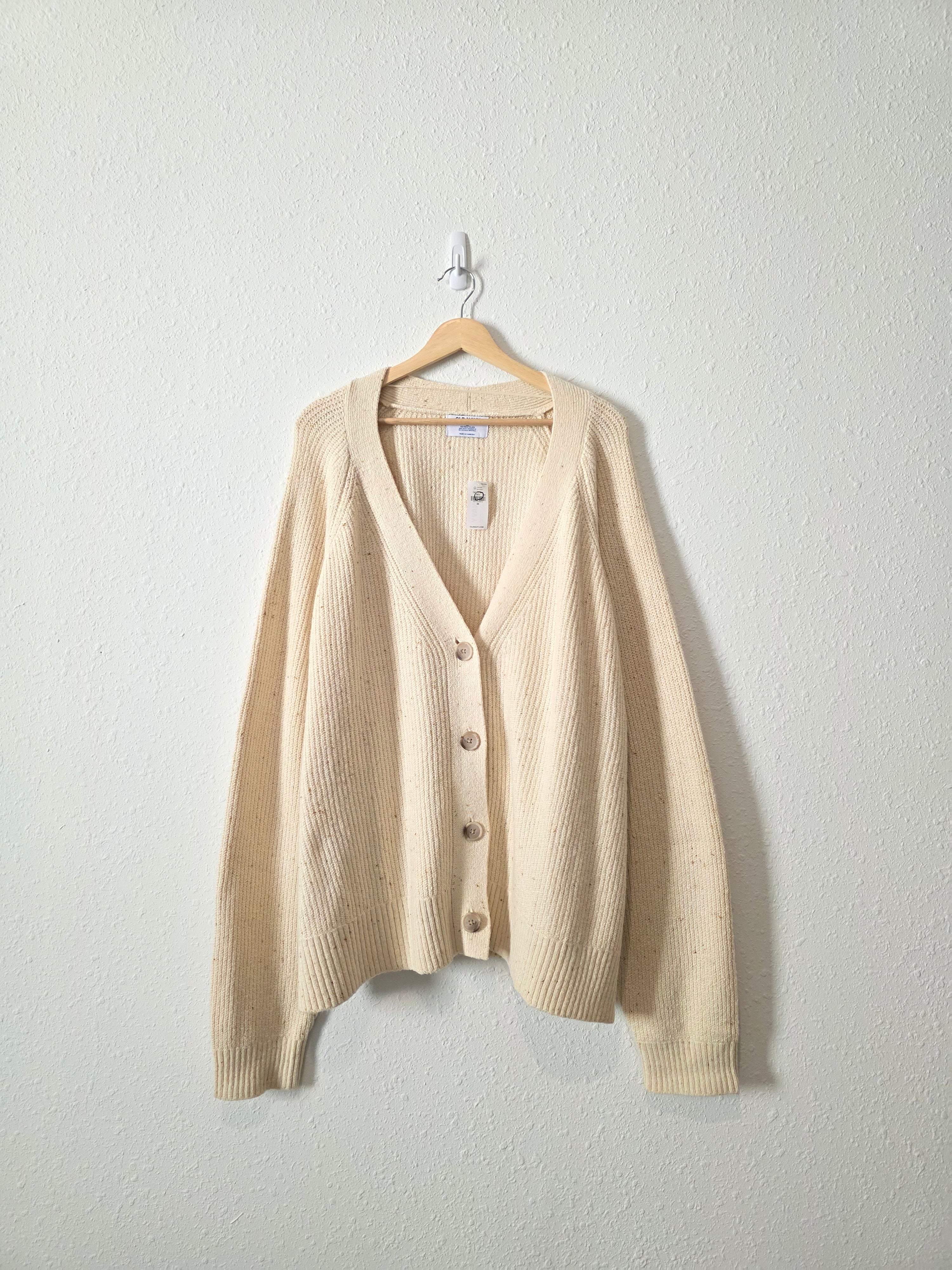 NEW Neutral Ribbed Cardigan (3X)