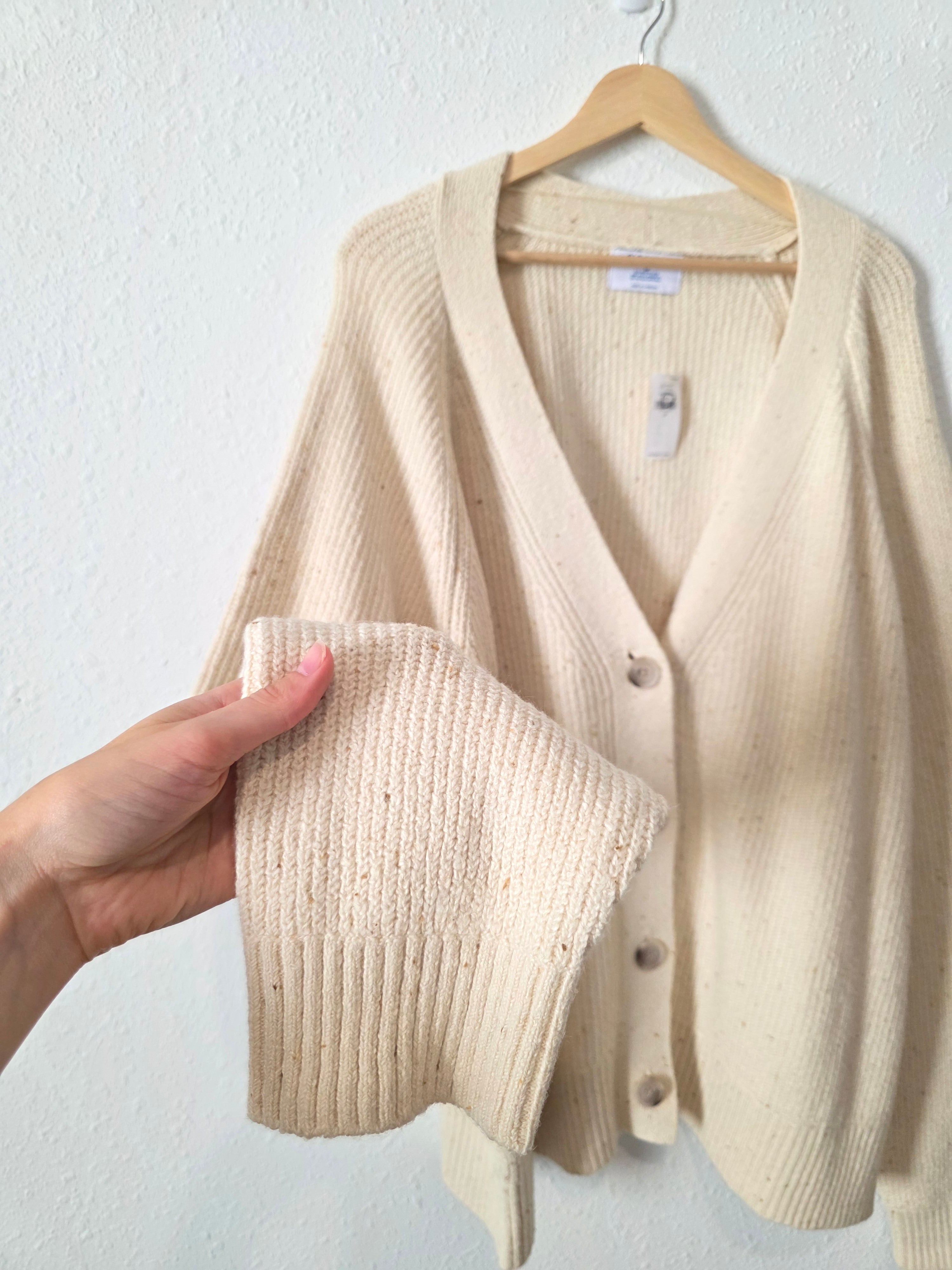 NEW Neutral Ribbed Cardigan (3X)