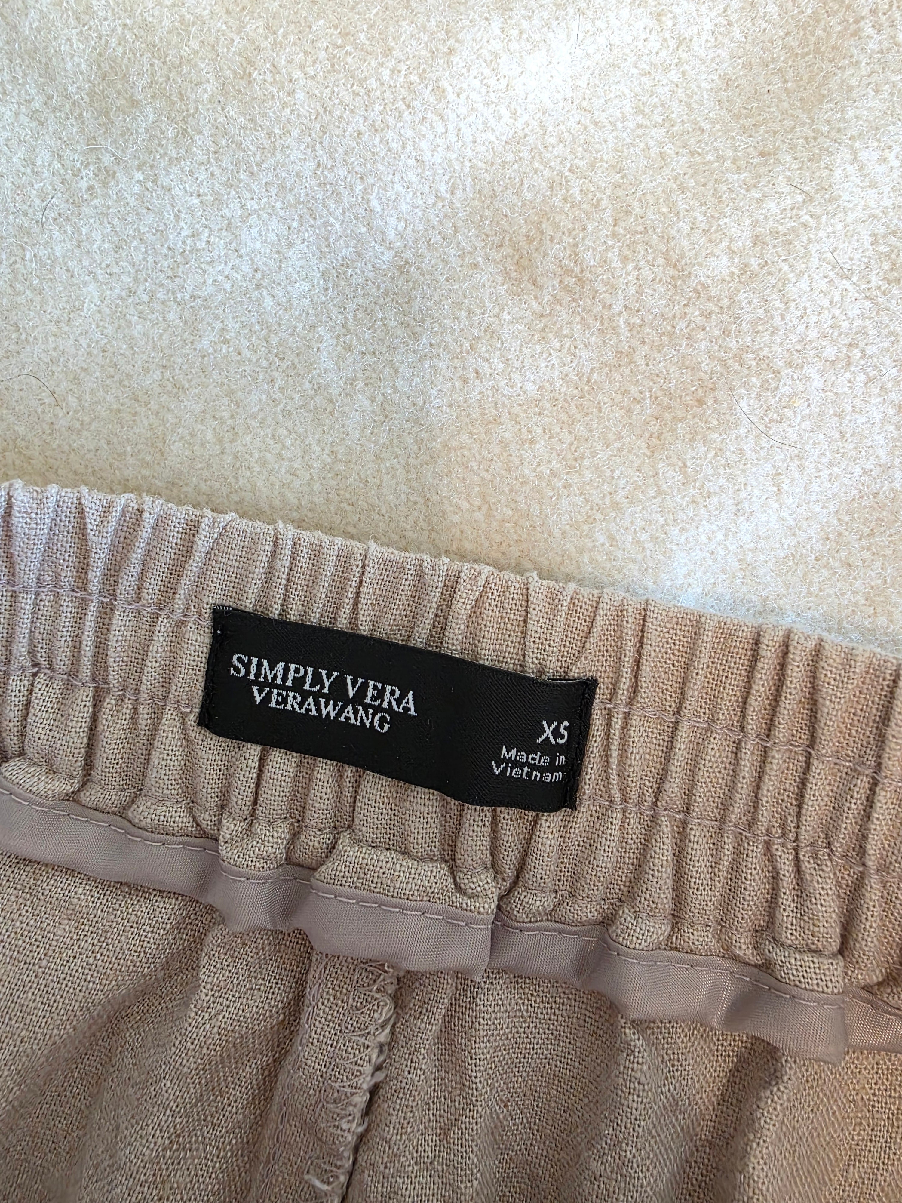 Linen Blend Wide Leg Pants (XS)