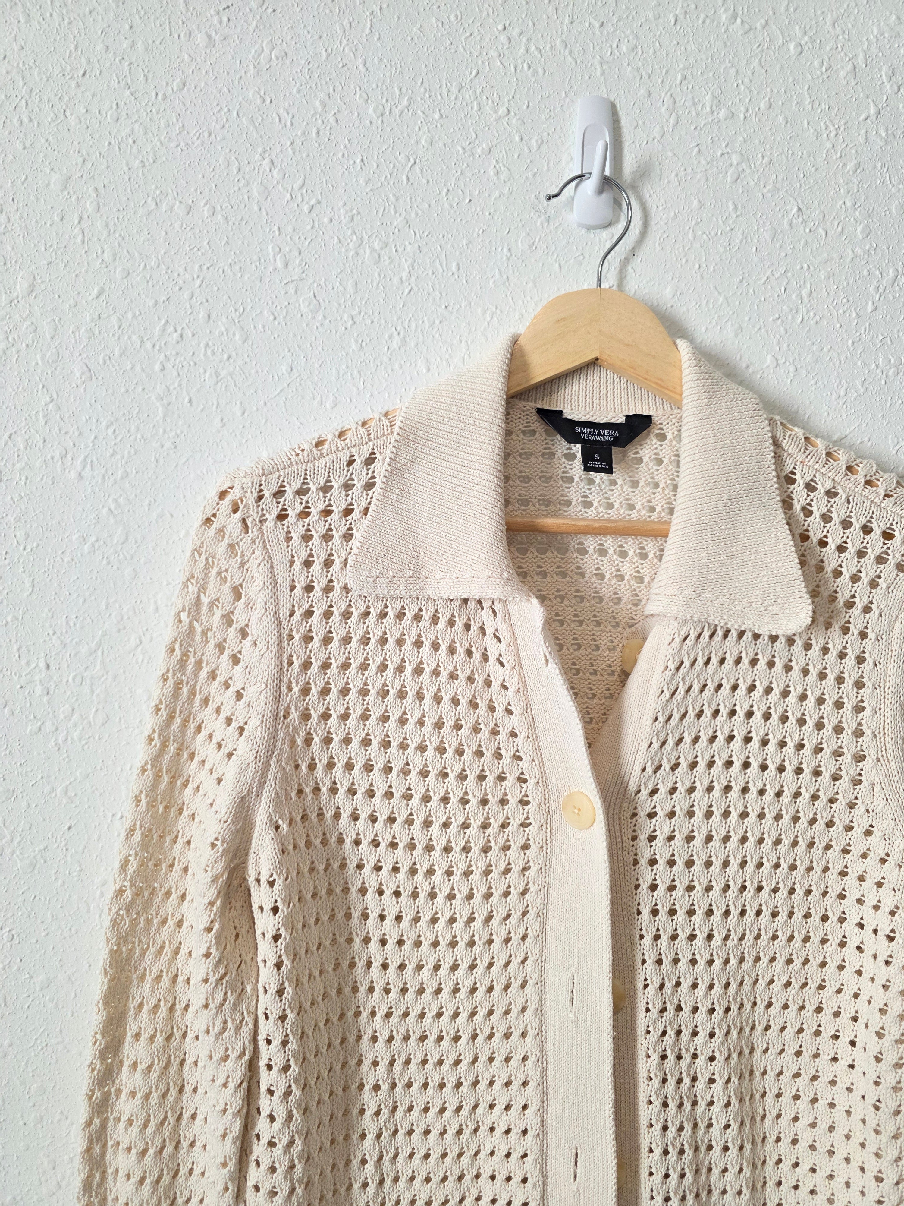 Cream Textured Cardigan (S)