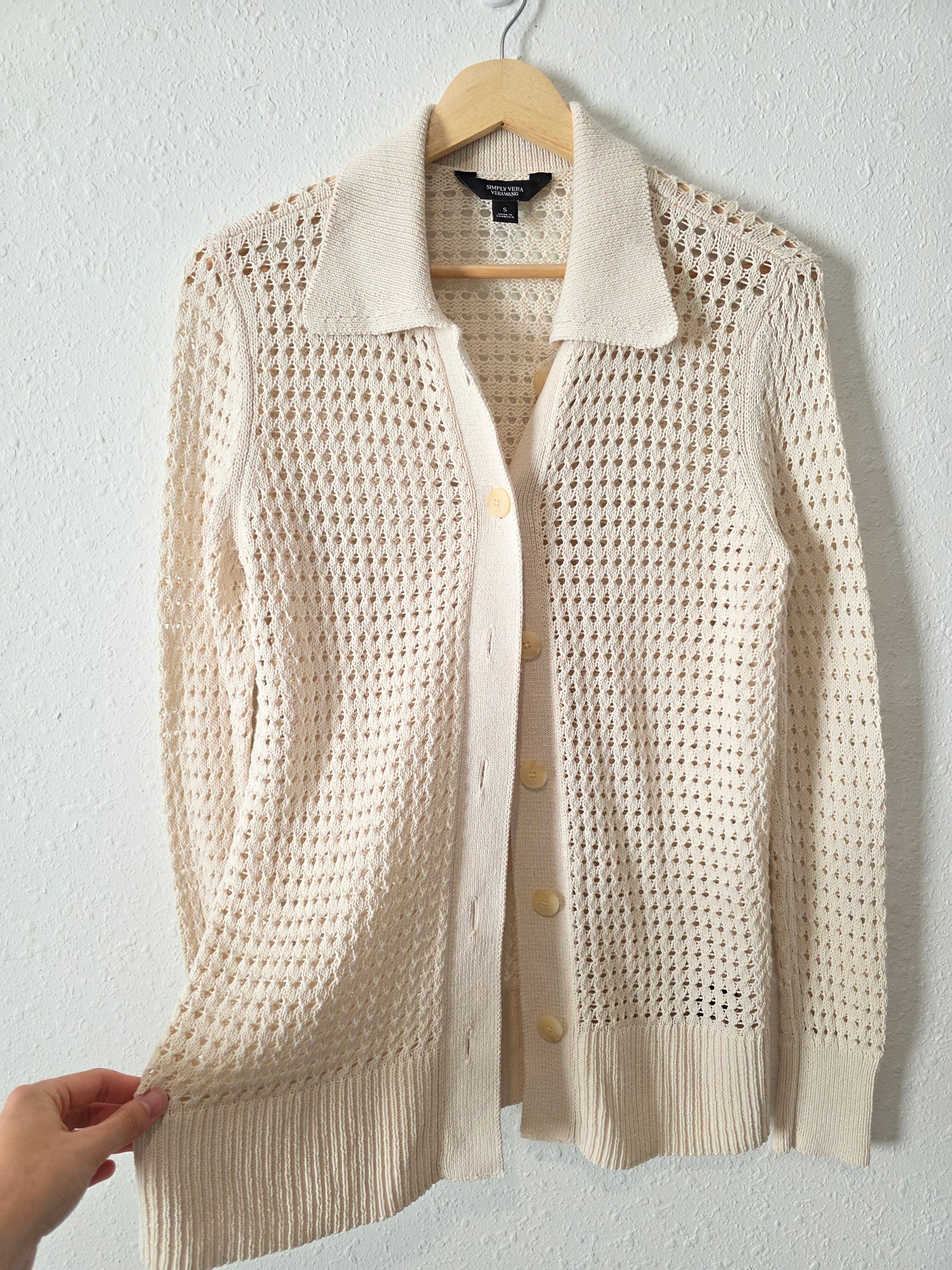 Cream Textured Cardigan (S)