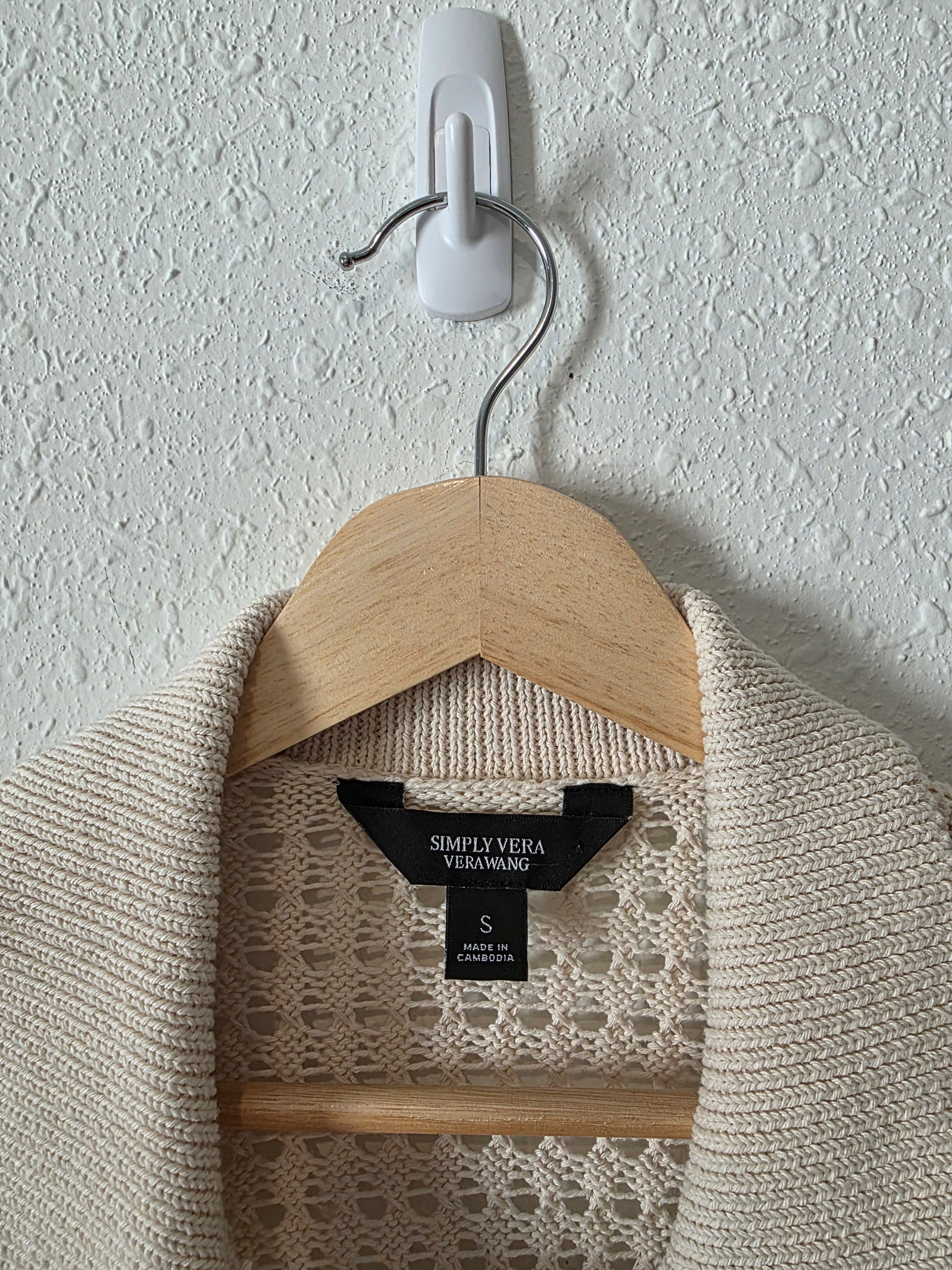 Cream Textured Cardigan (S)