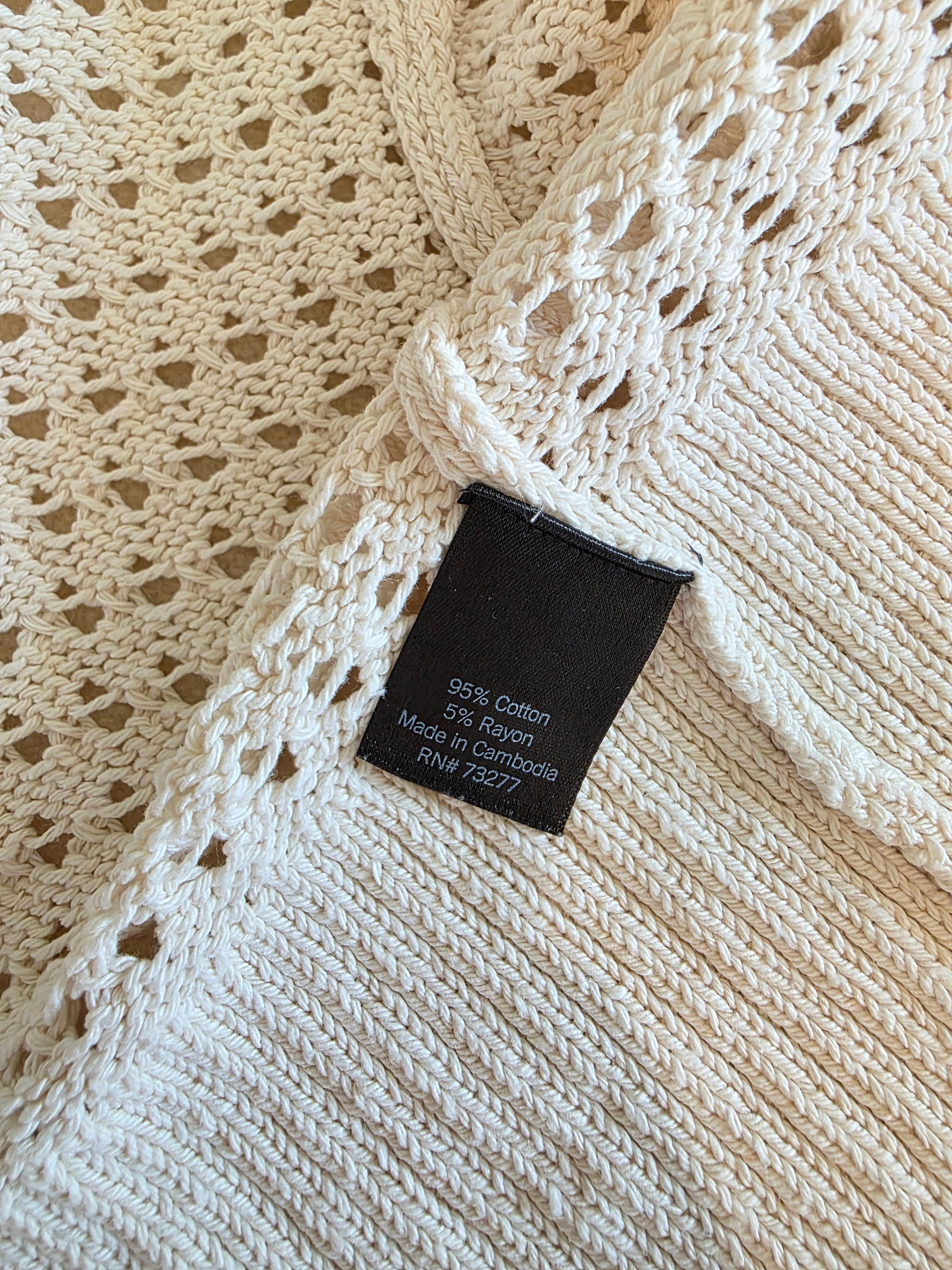 Cream Textured Cardigan (S)