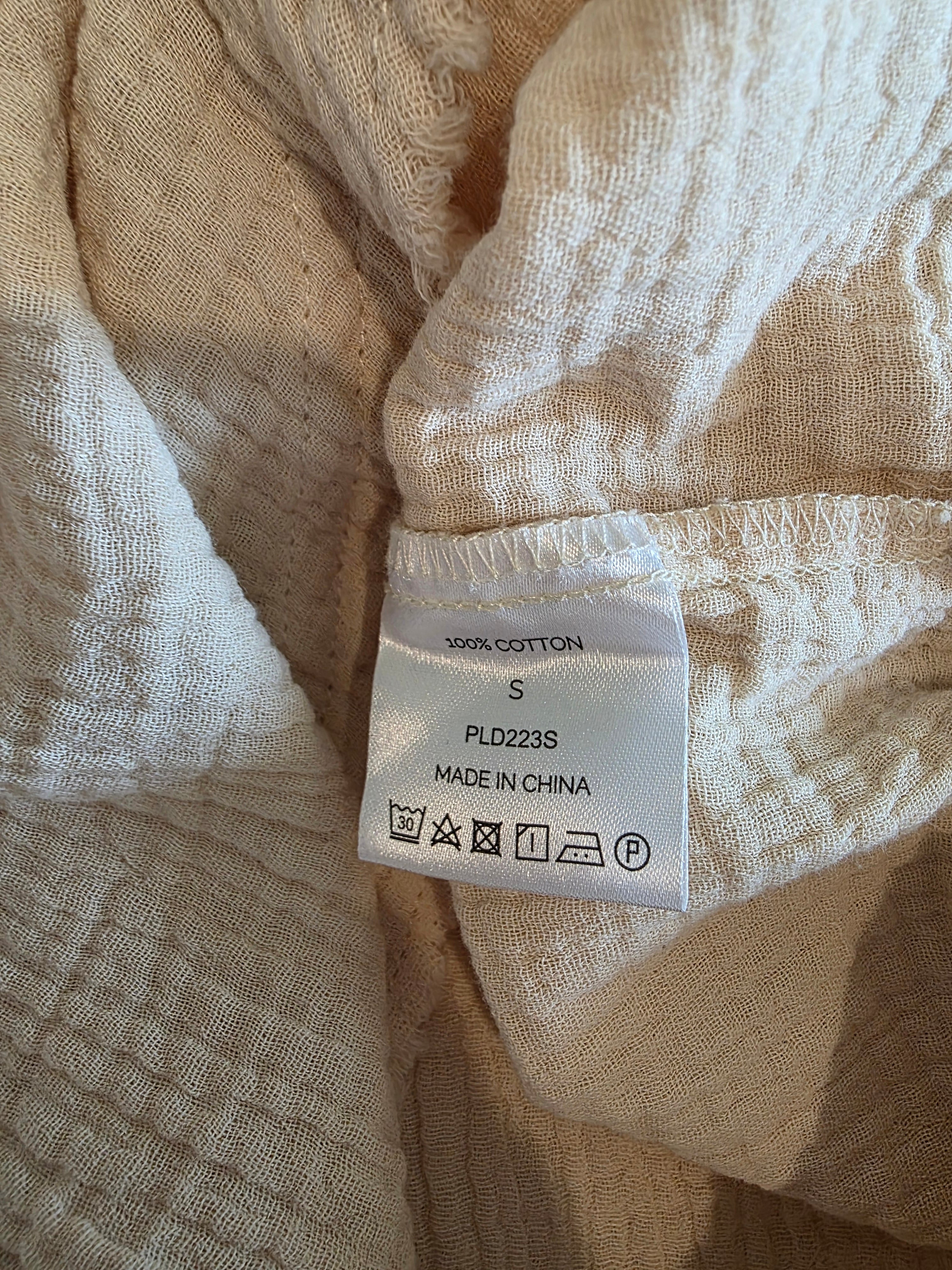 Pink Lily Cotton Gauze Button Up (S)