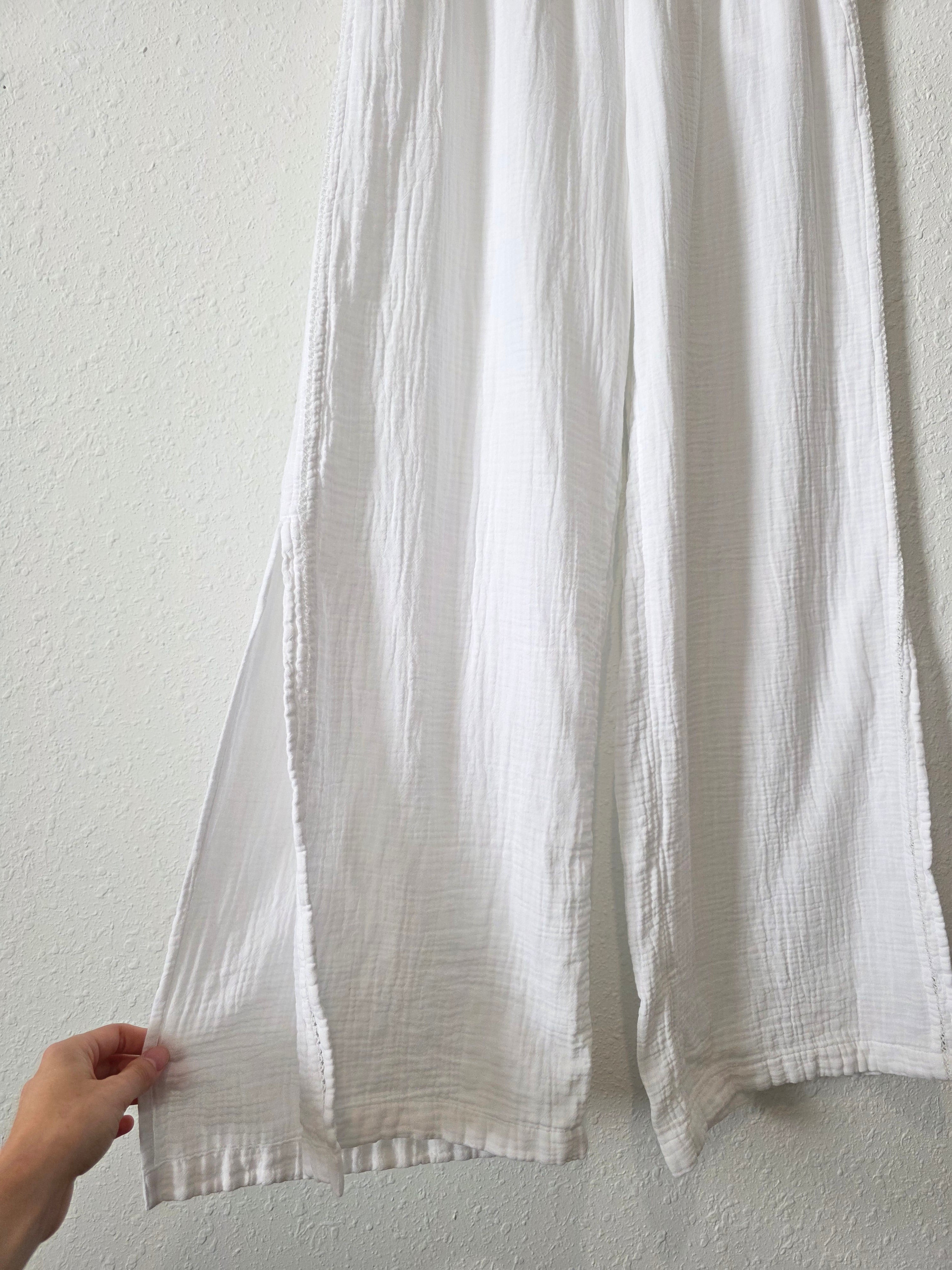 Aerie Wide Leg Gauze Pants (M)