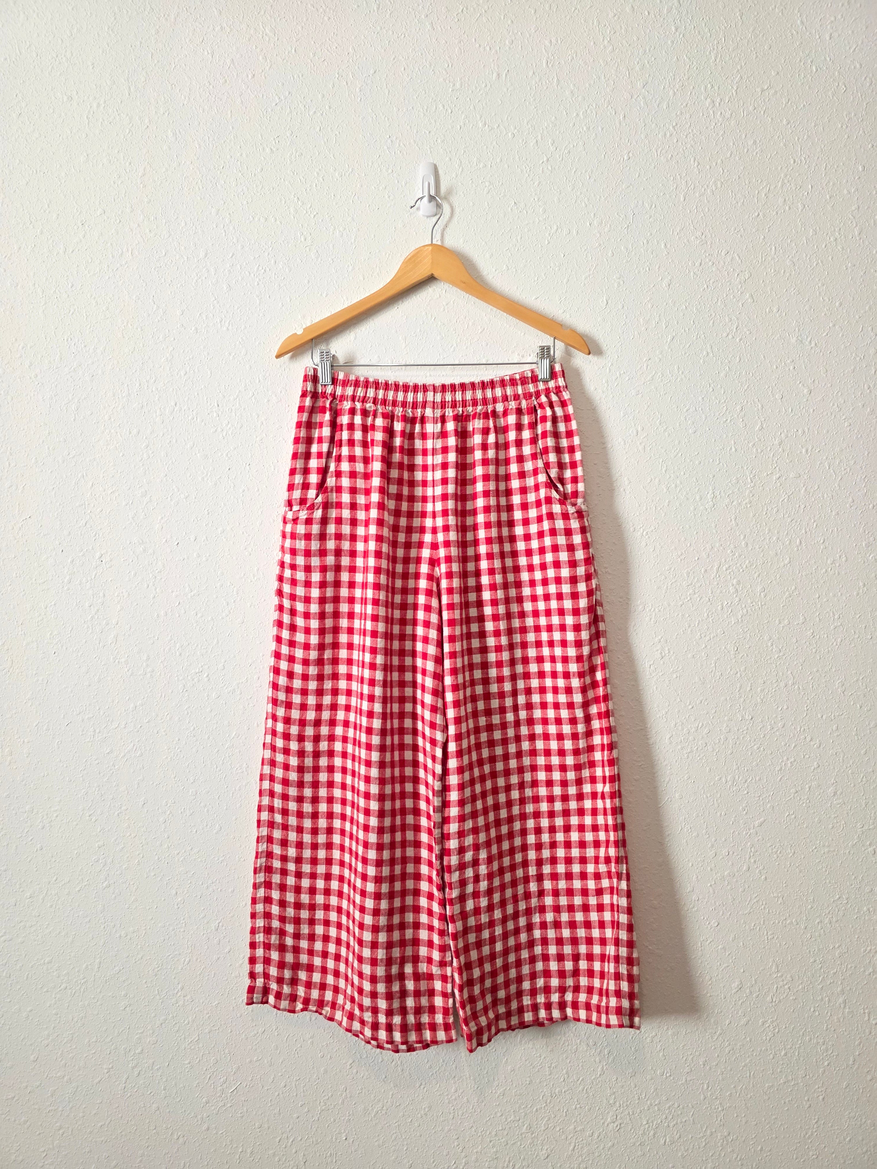 Linenfox Gingham Wide Leg Pants (Fits M/L)