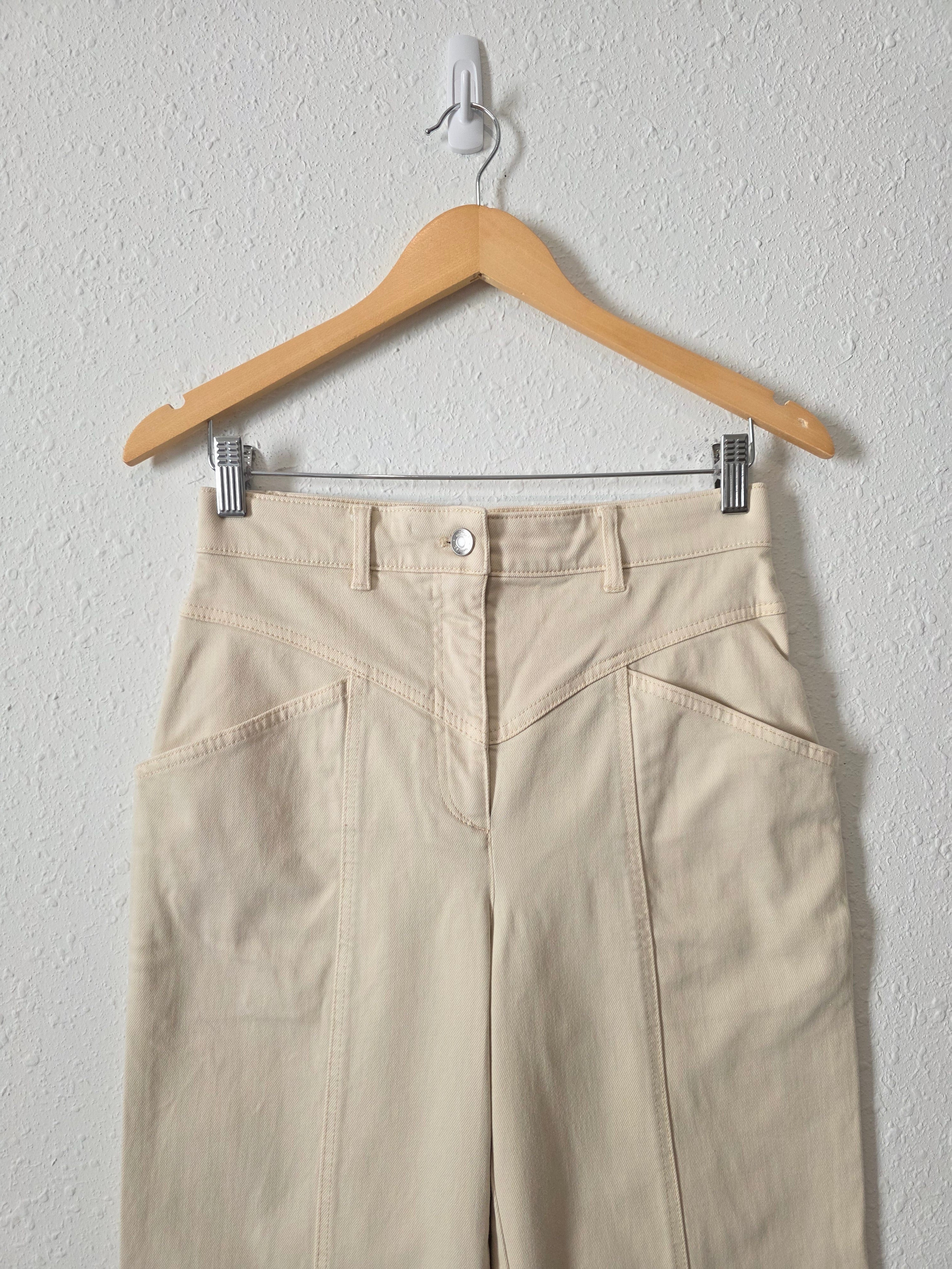 Aritzia Ecru Straight Pants (2)