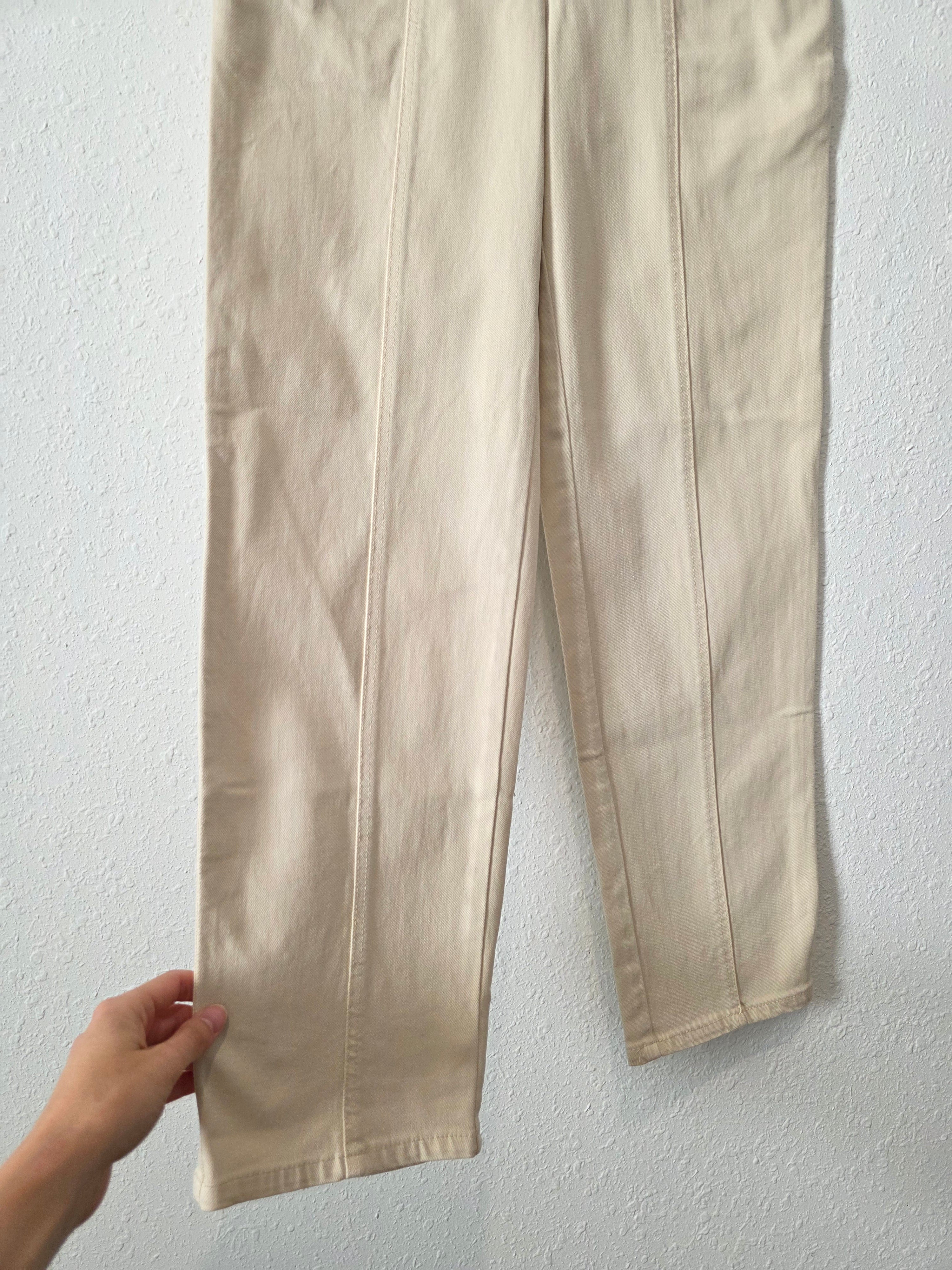 Aritzia Ecru Straight Pants (2)