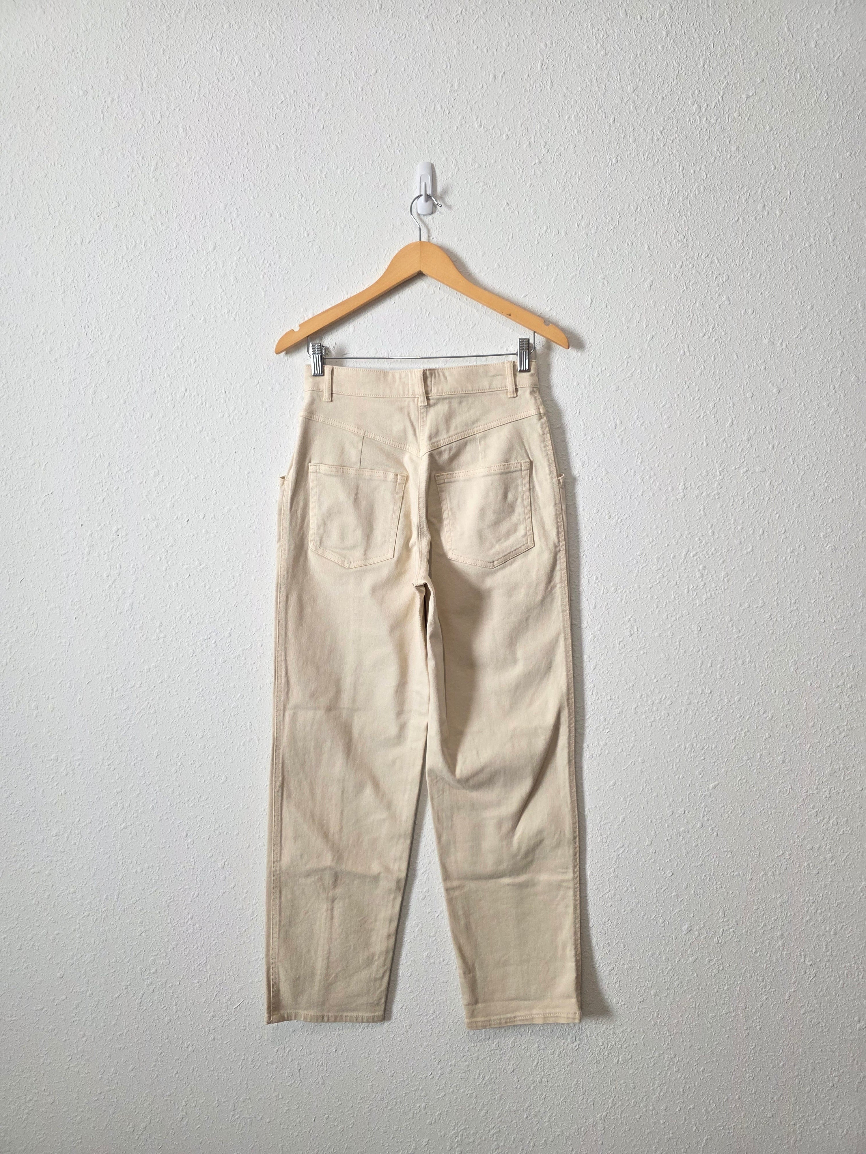 Aritzia Ecru Straight Pants (2)