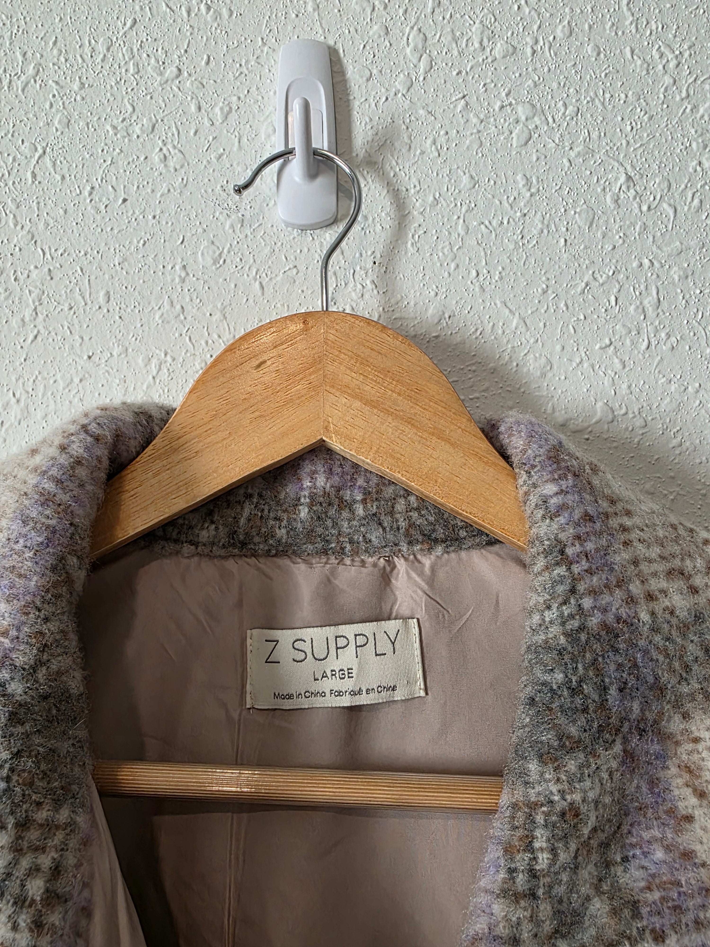 Z Supply Plaid Oversized Jacket (L)