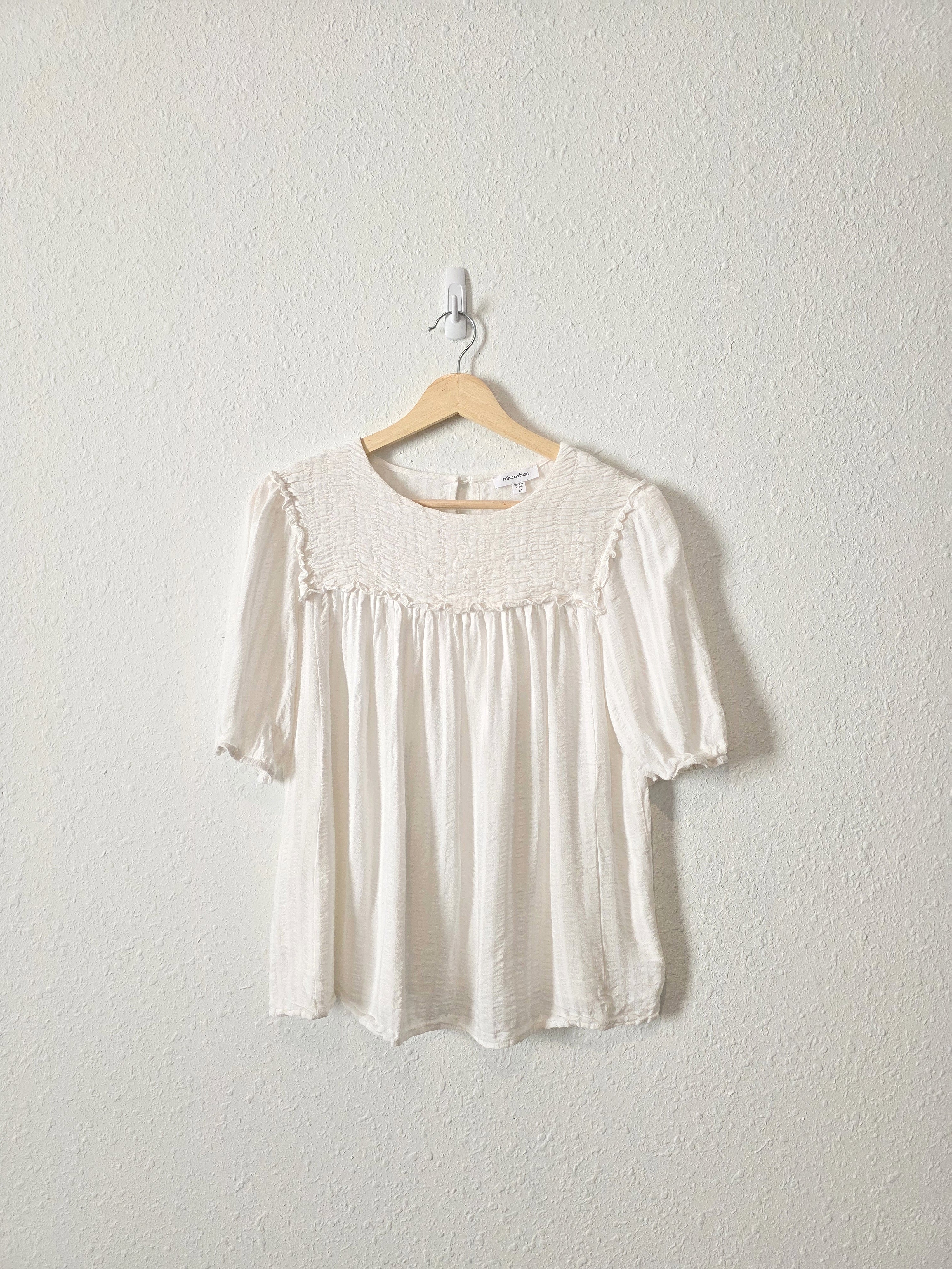 Smocked Short Sleeve Top (M)