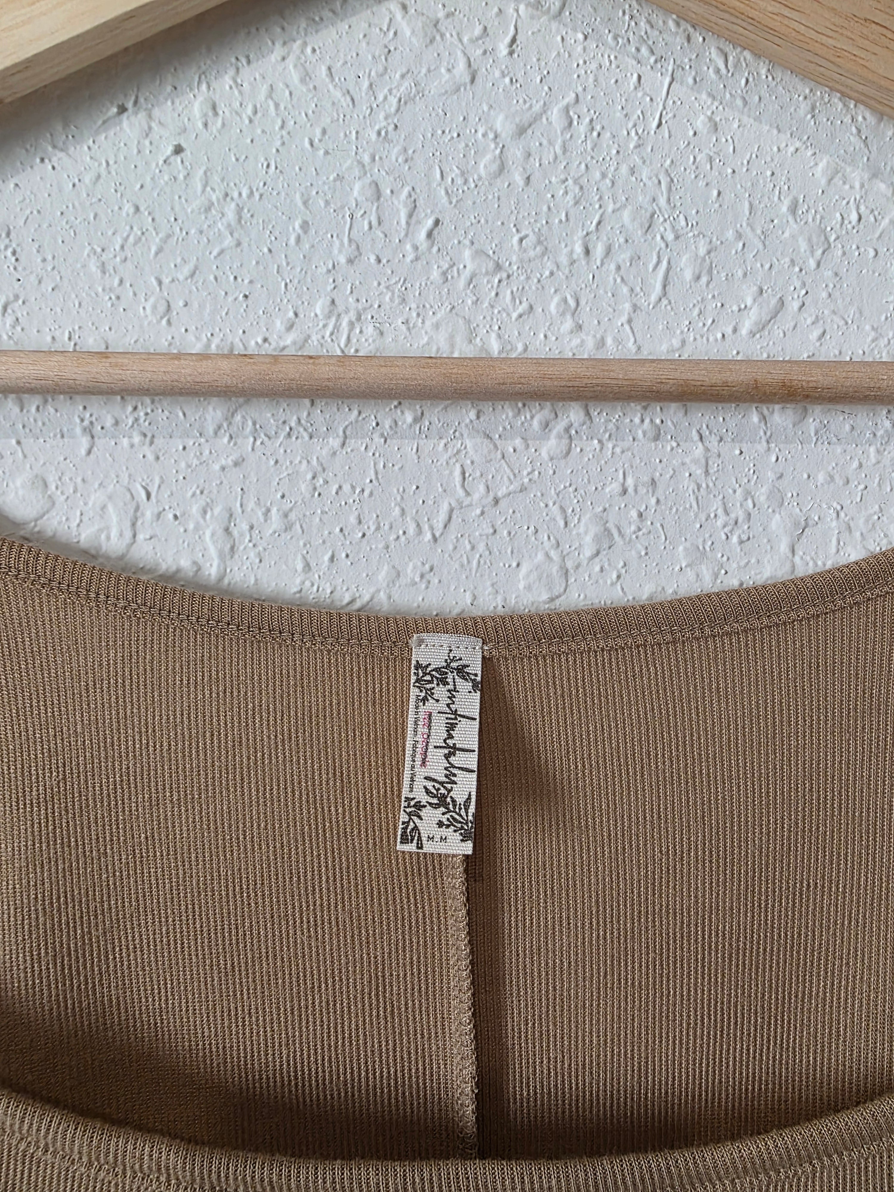 Free People Ribbed Puff Sleeve Top (M)