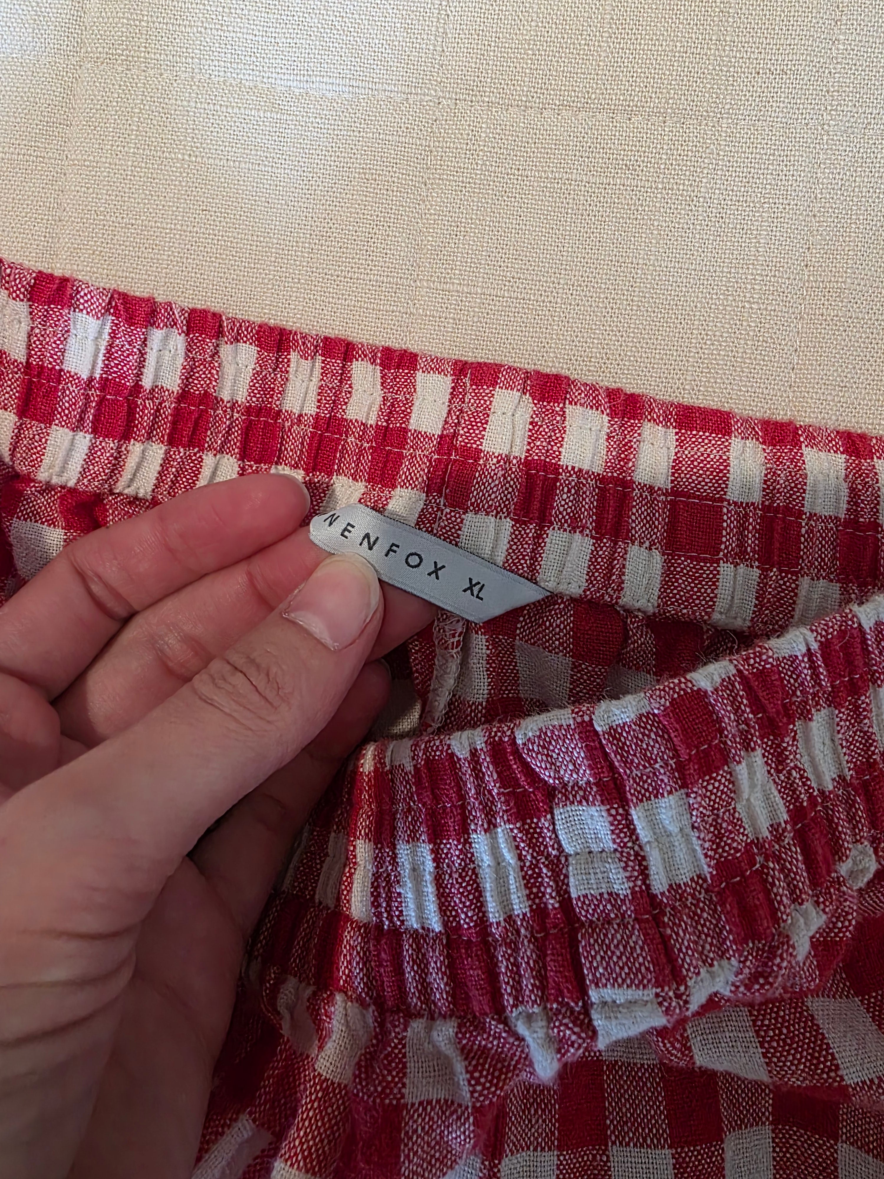 Linenfox Gingham Wide Leg Pants (Fits M/L)