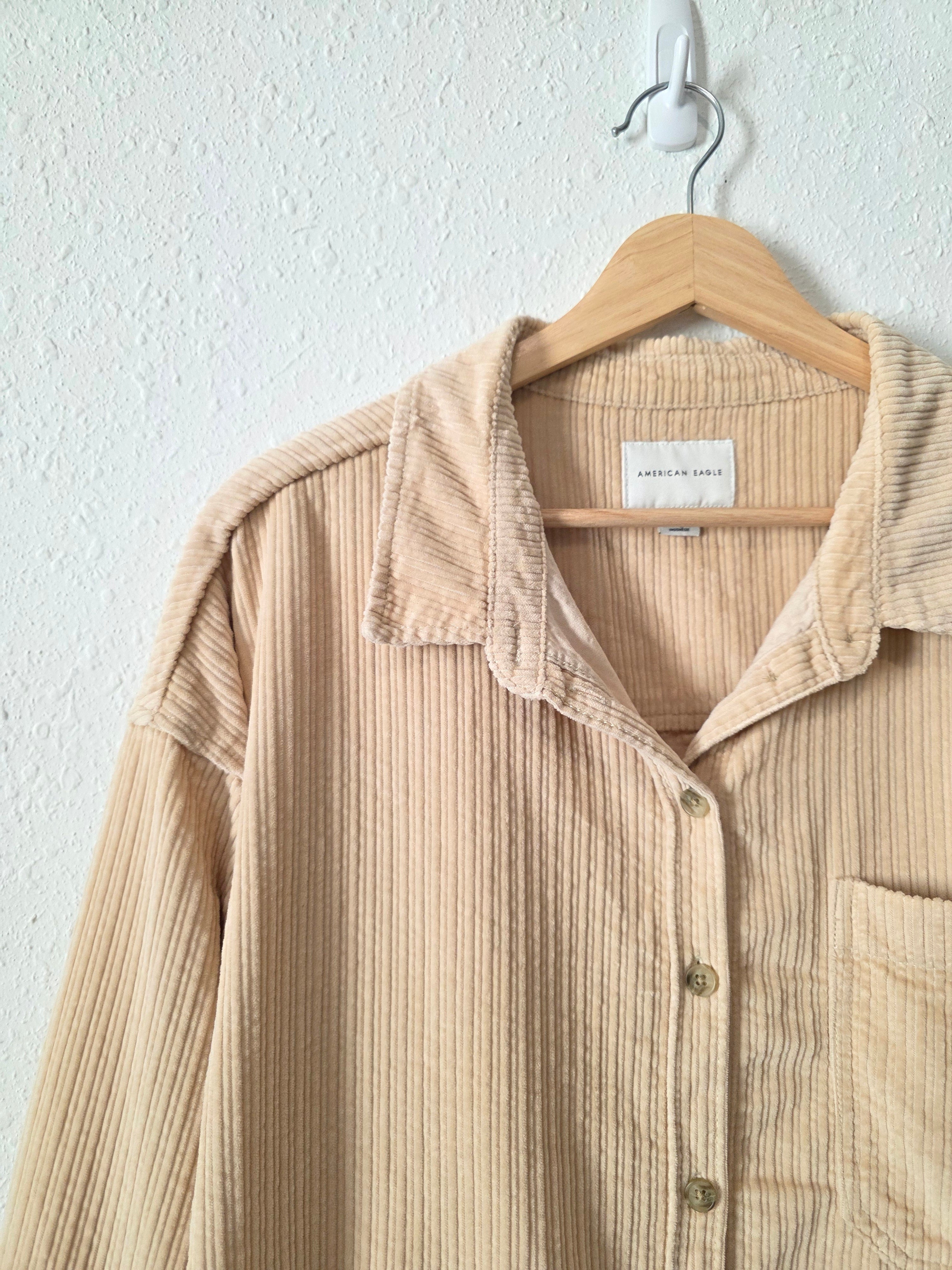 Neutral Corduroy Button Up (L)