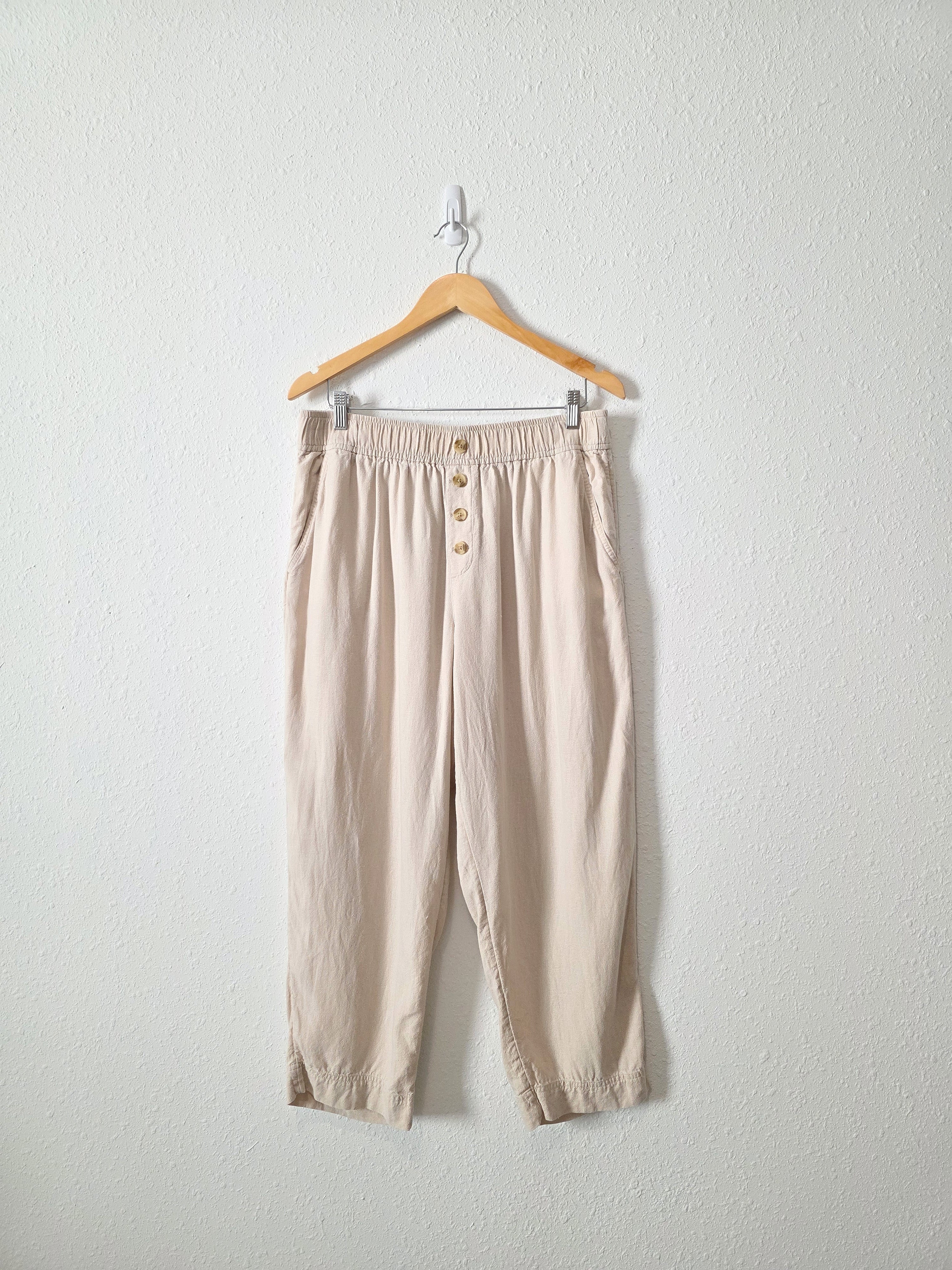Loft Linen Blend Straight Pants (L)