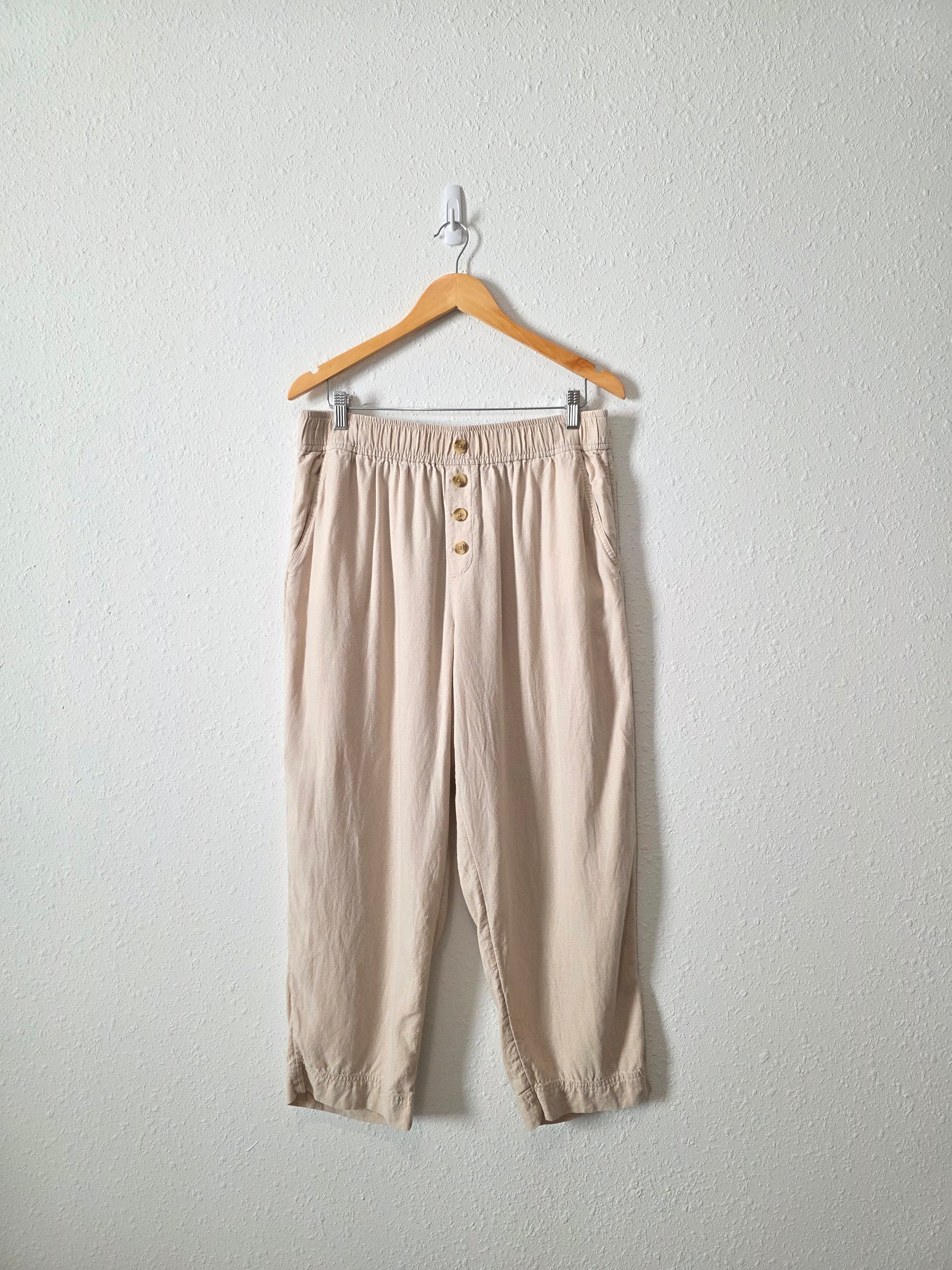 Loft Linen Blend Straight Pants (L)