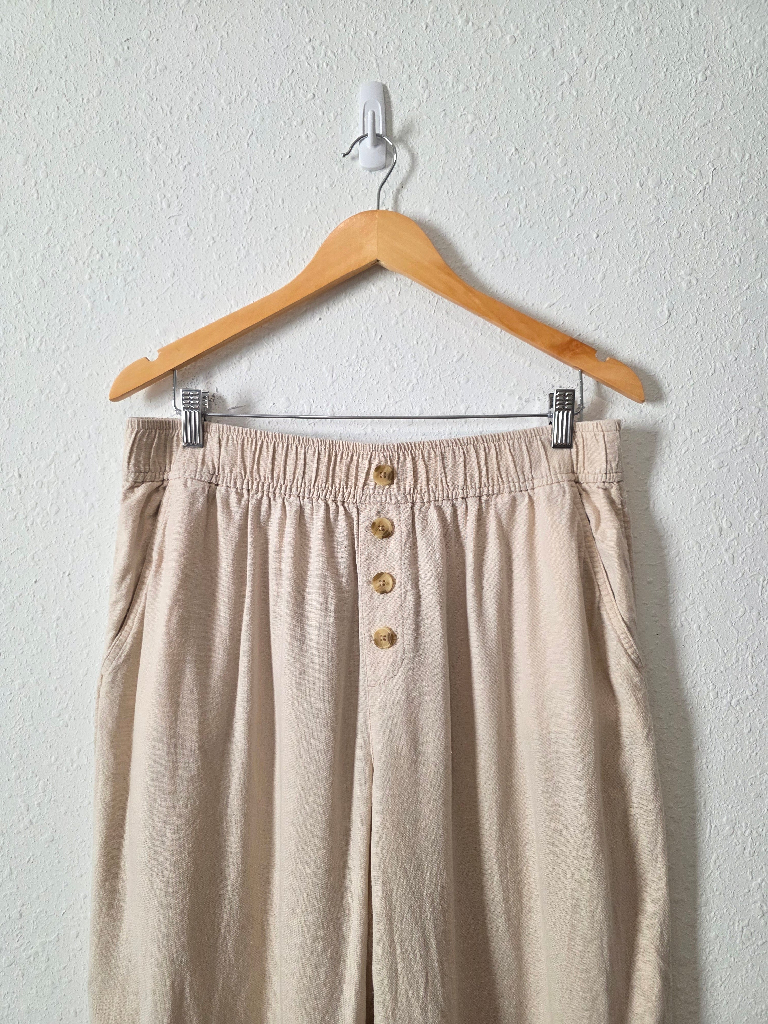 Loft Linen Blend Straight Pants (L)