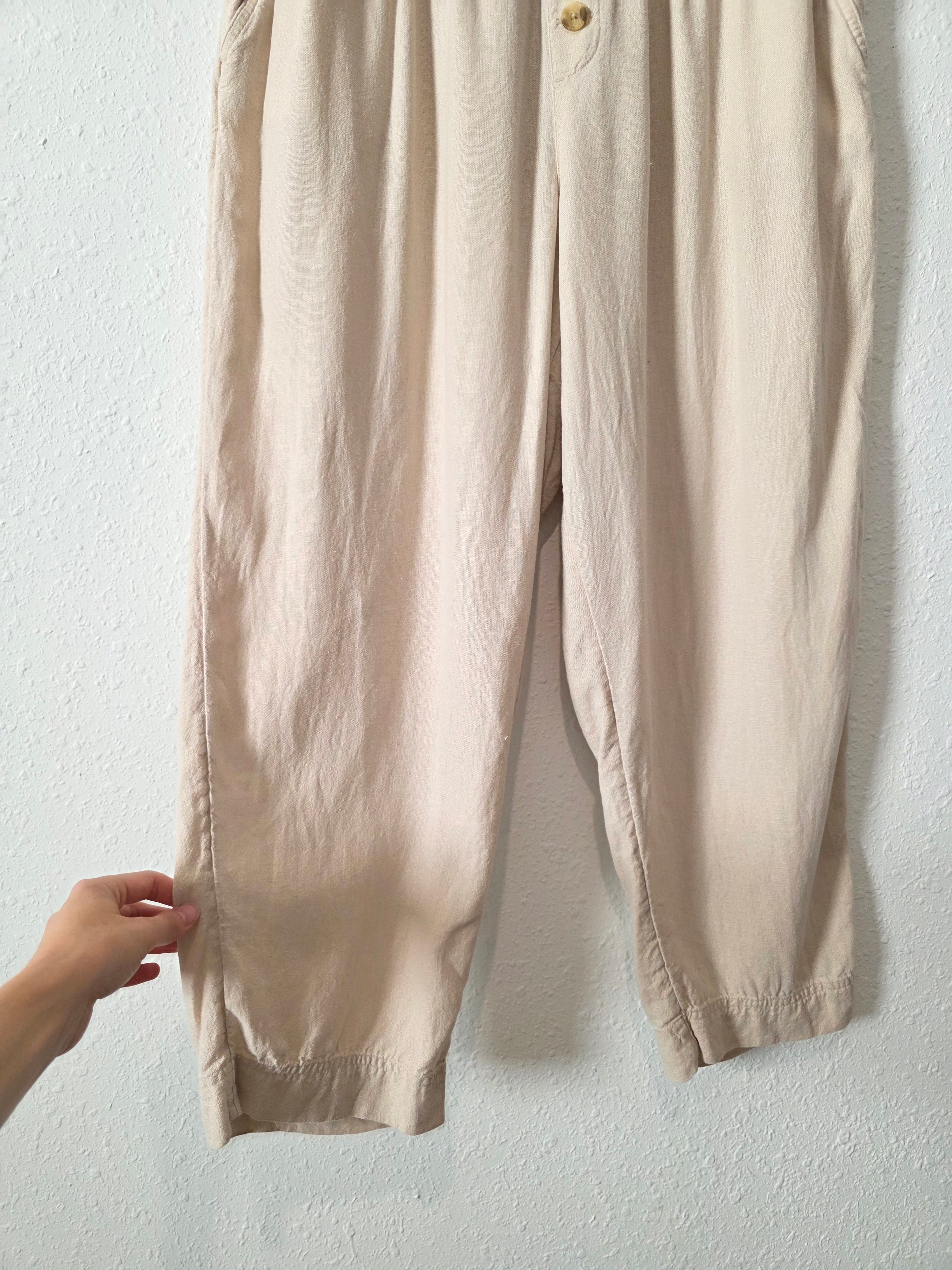 Loft Linen Blend Straight Pants (L)