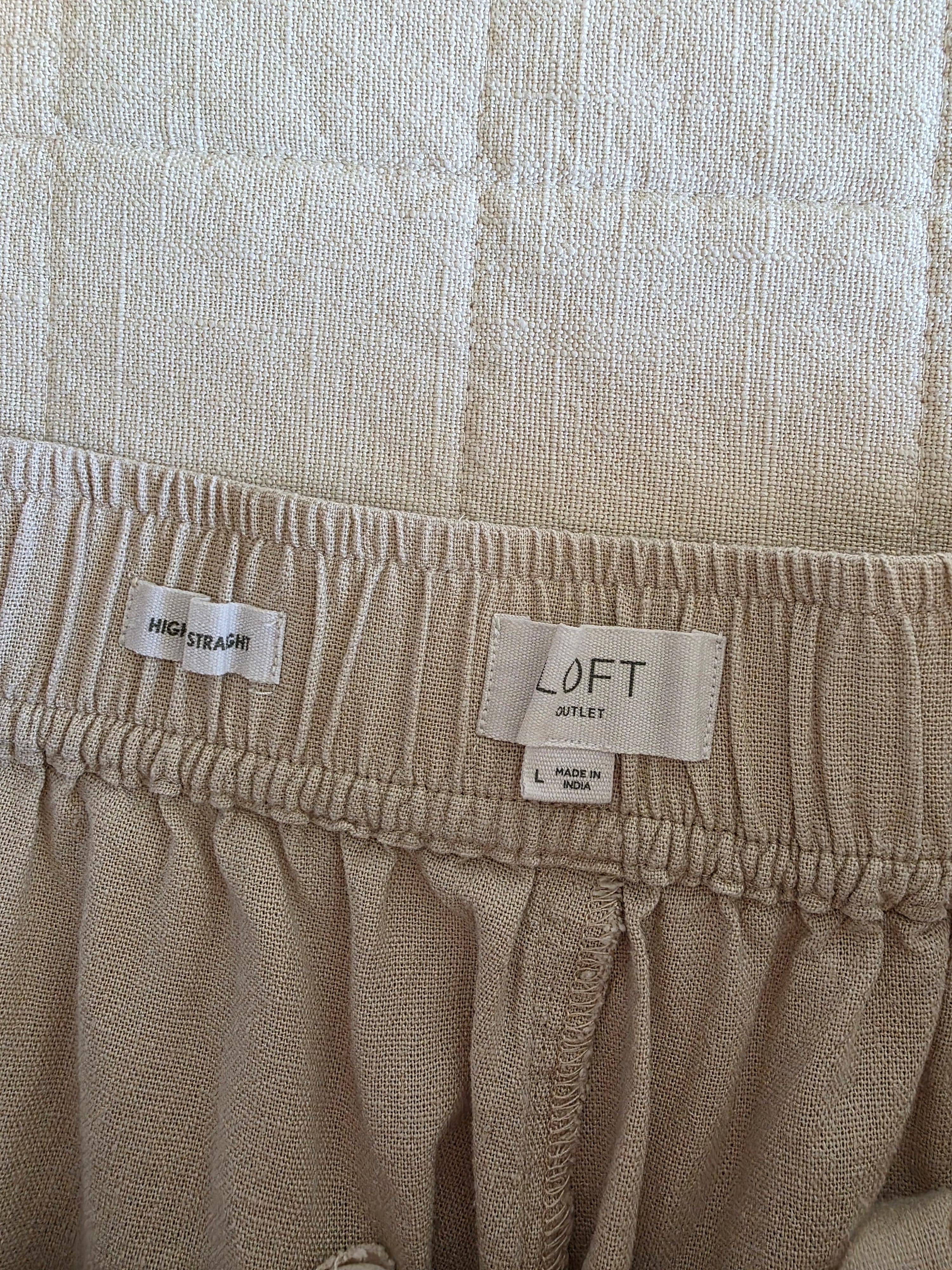 Loft Linen Blend Straight Pants (L)
