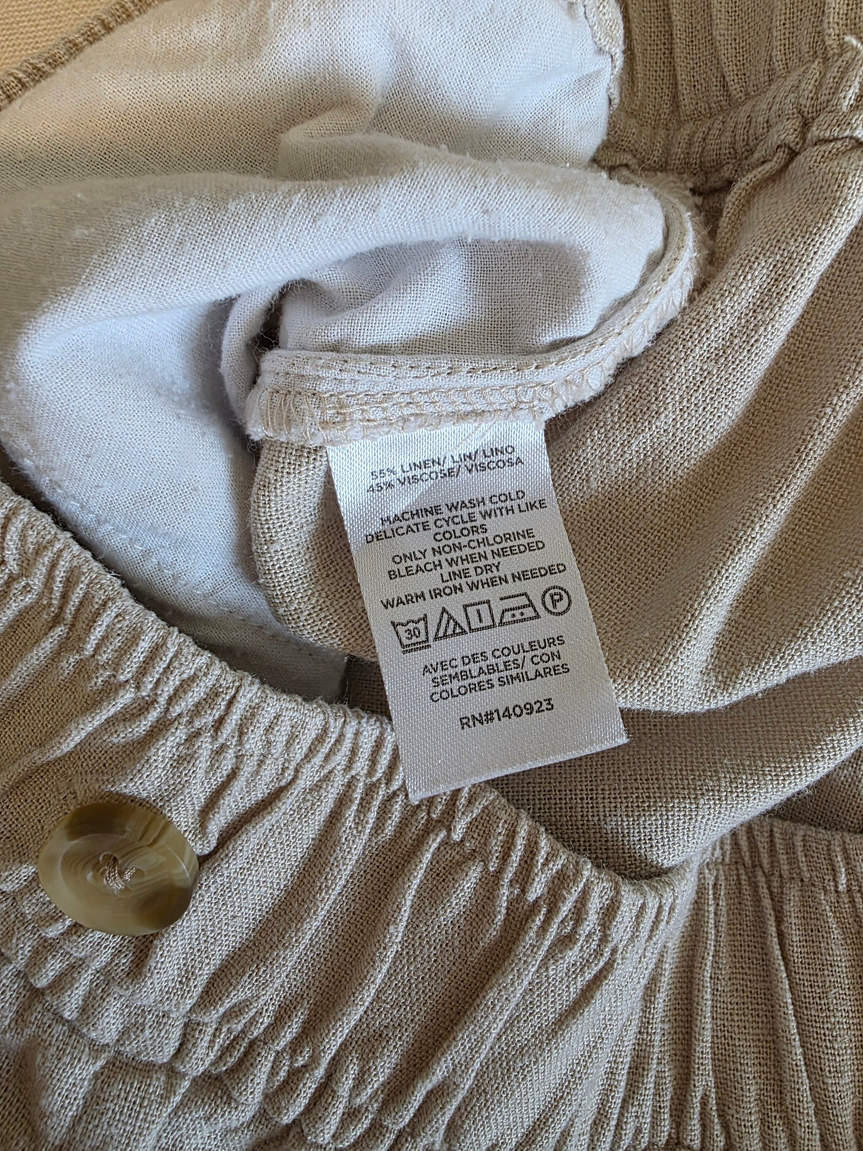 Loft Linen Blend Straight Pants (L)