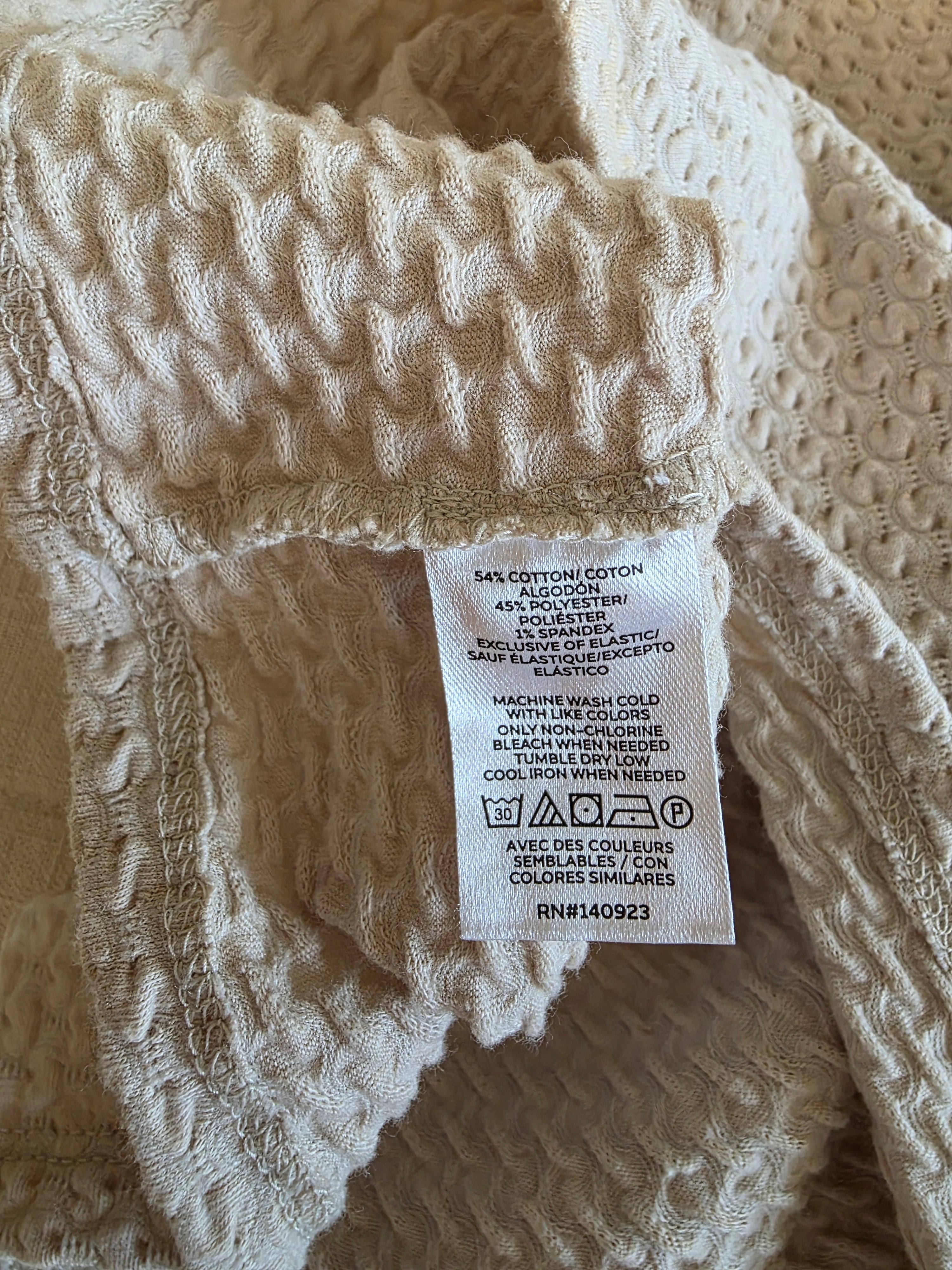 Loft Textured Puff Sleeve Top (M)