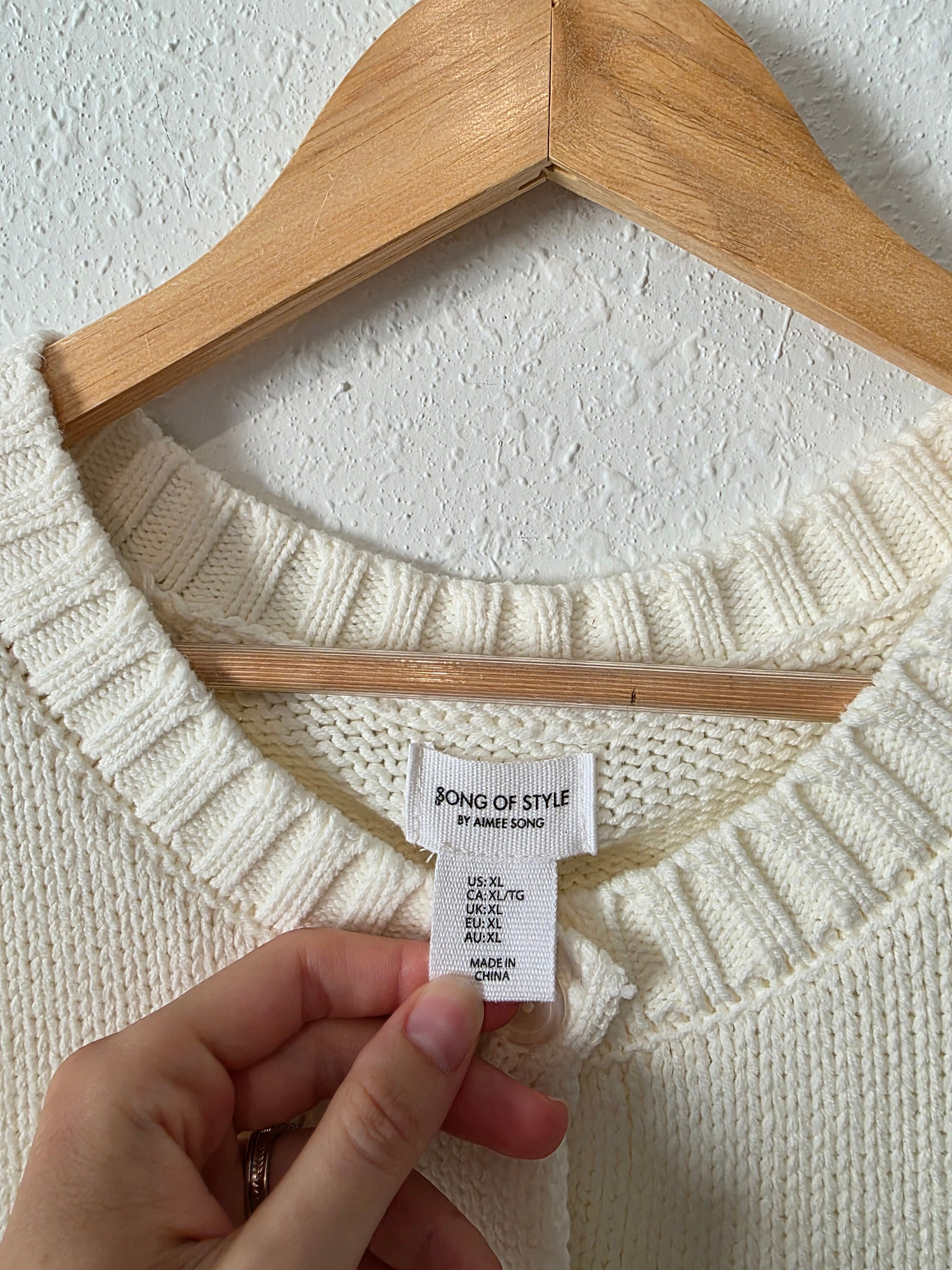 Cream Button Up Sweater Tank (XL)