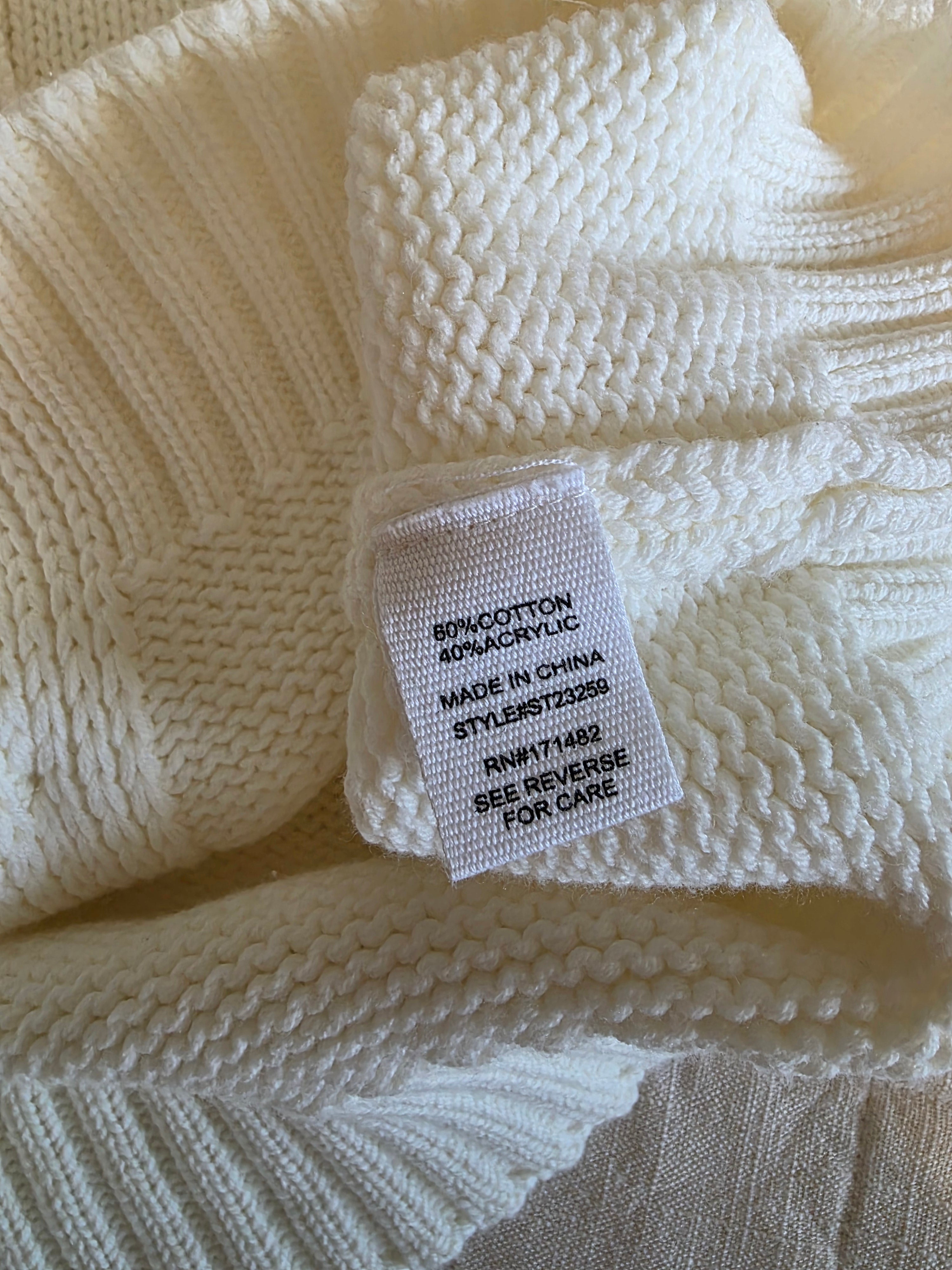 Cream Button Up Sweater Tank (XL)