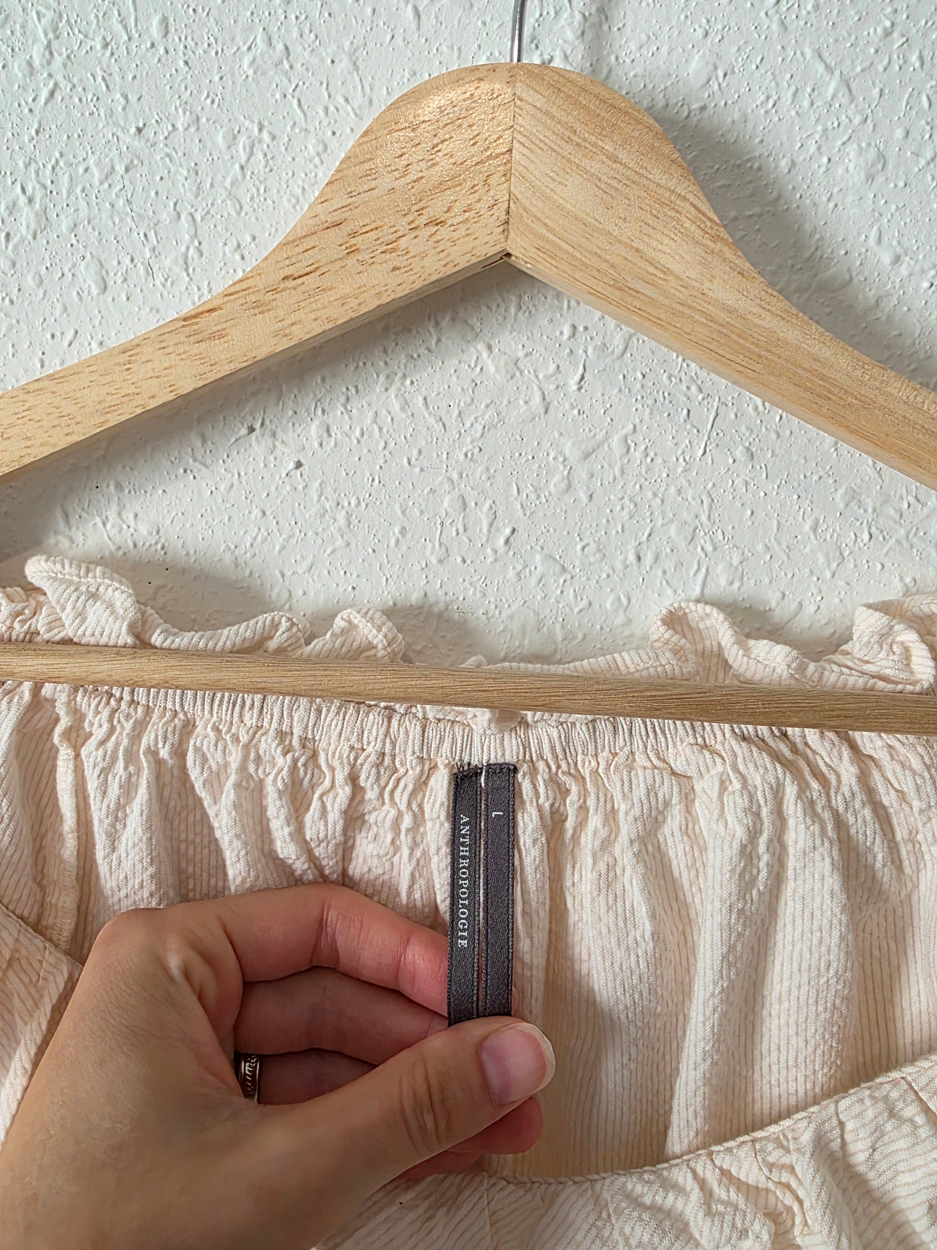 Anthropologie Striped Puff Sleeve Top (L)