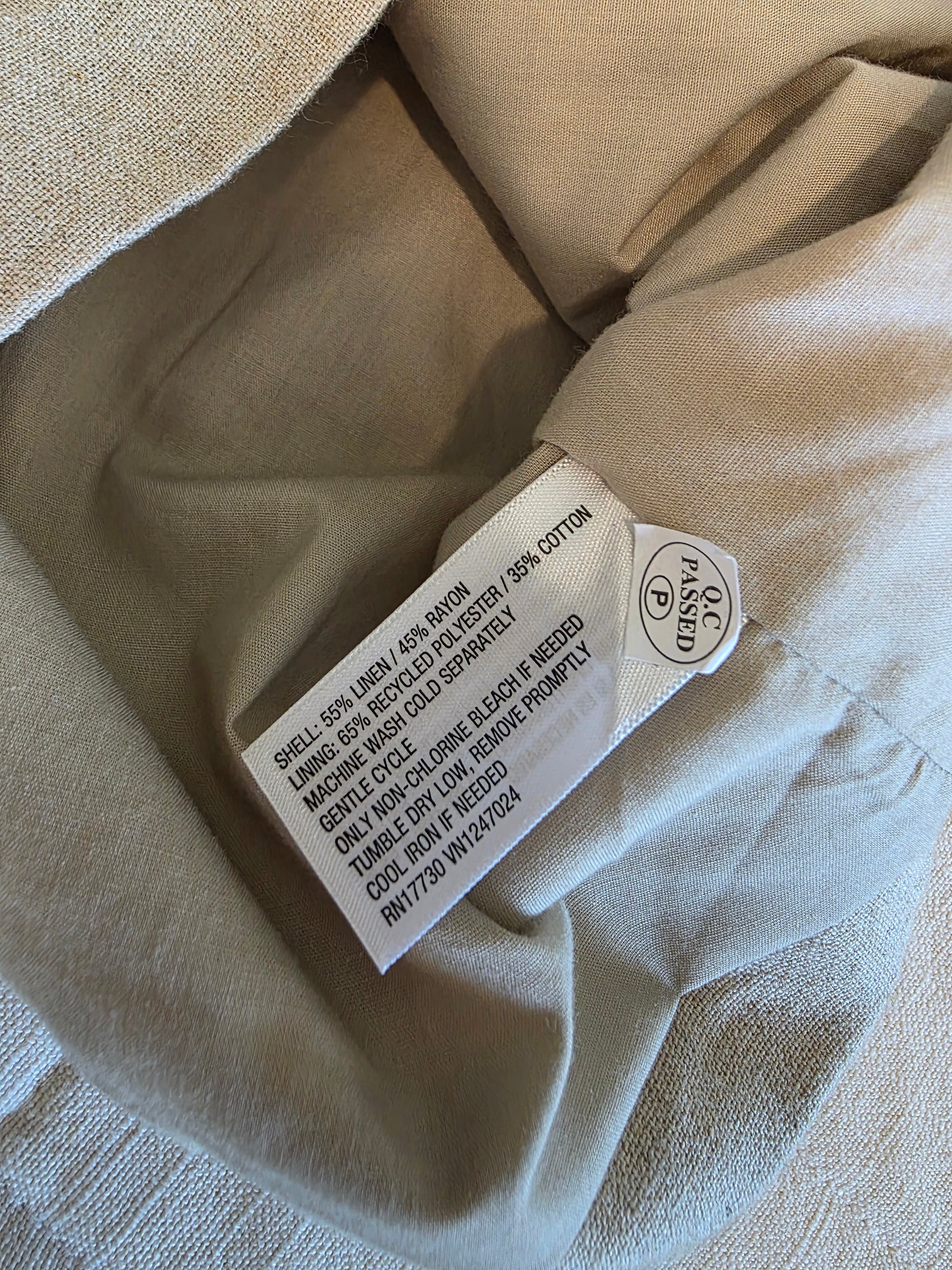 Linen Blend Button Up Vest (S)