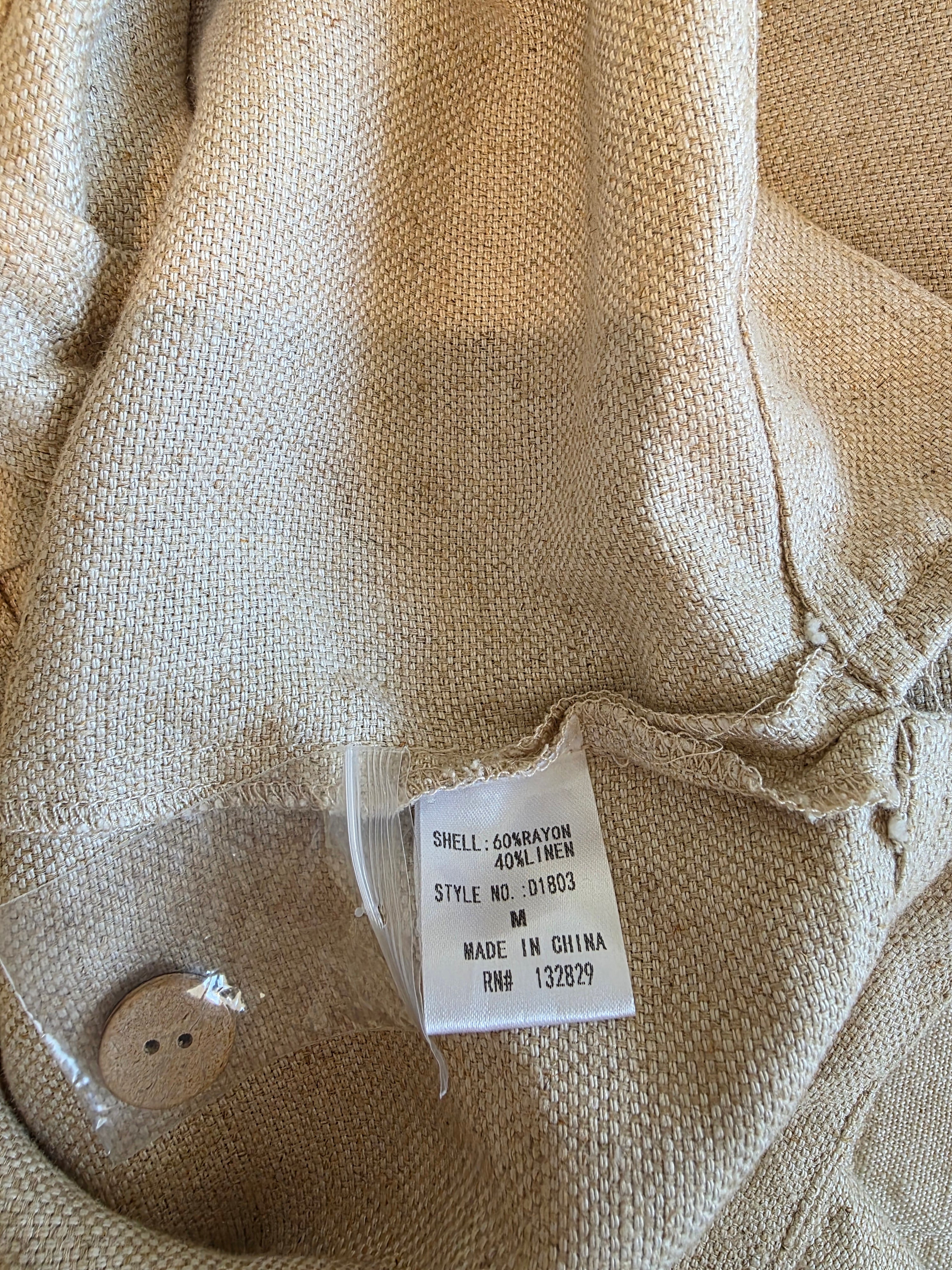 Miou Muse Oat Linen Blend Dress (M)
