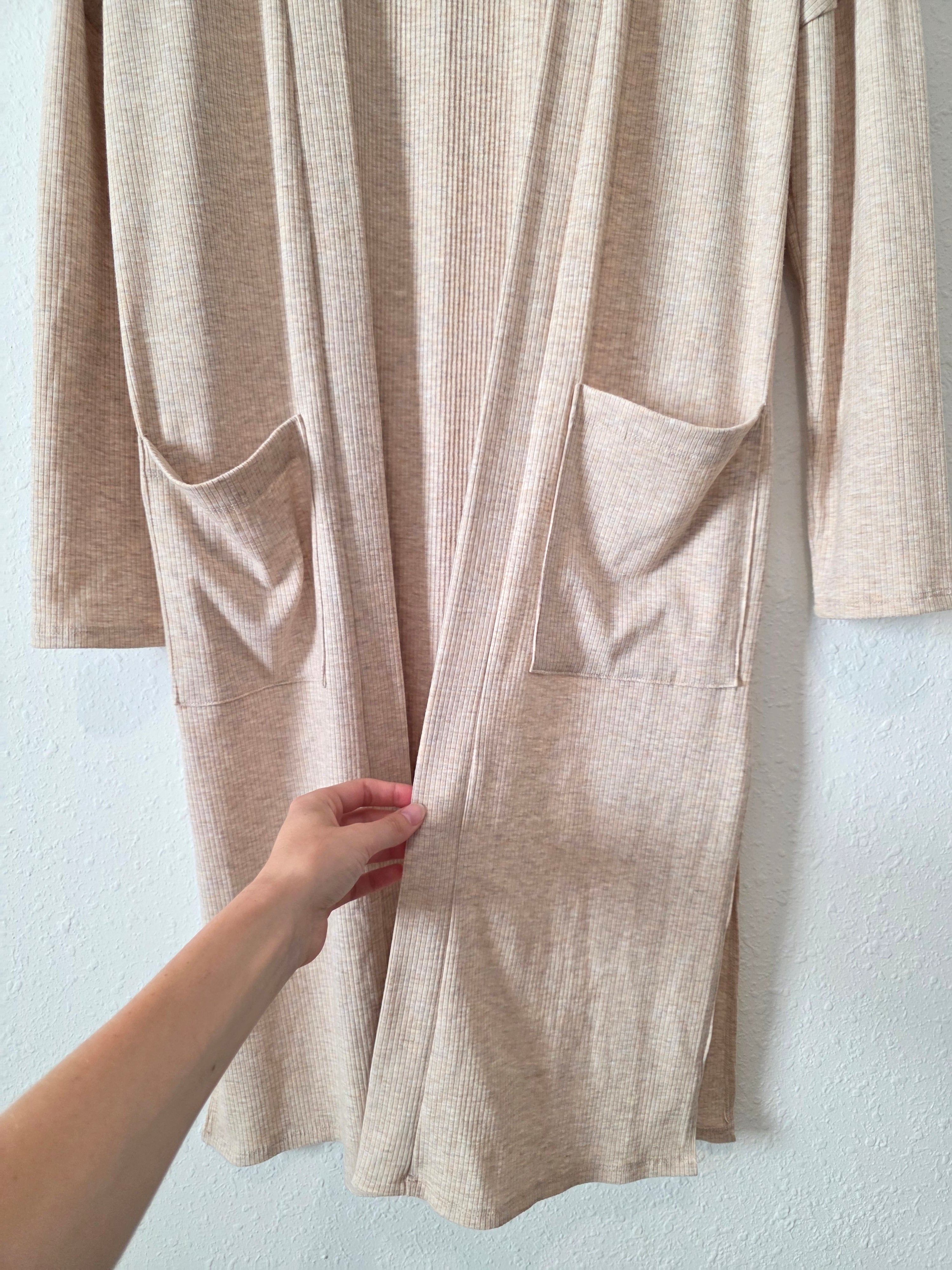 Carly Jean Long Ribbed Cardigan (S)