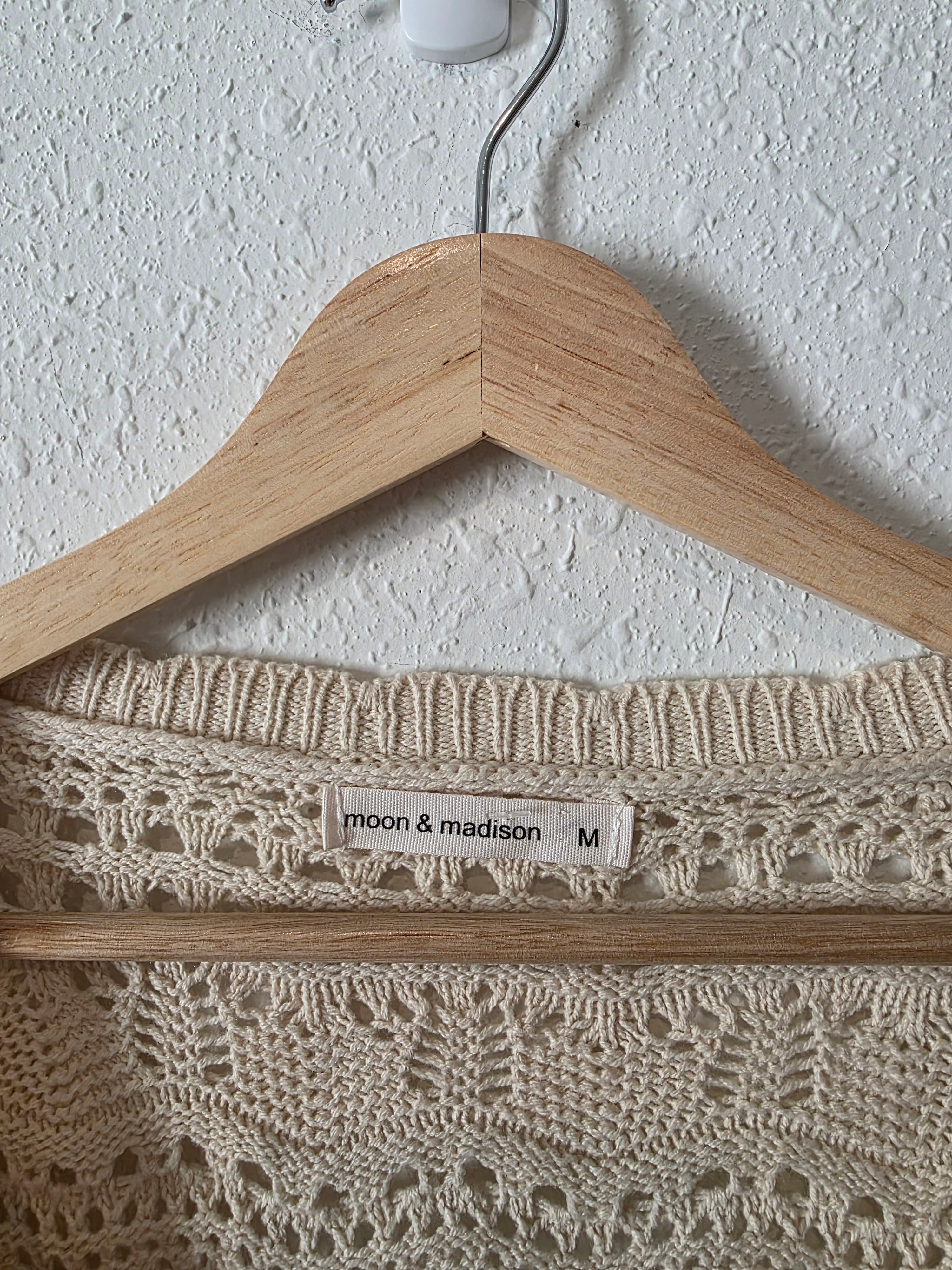 Crochet Tie Front Sweater (M)