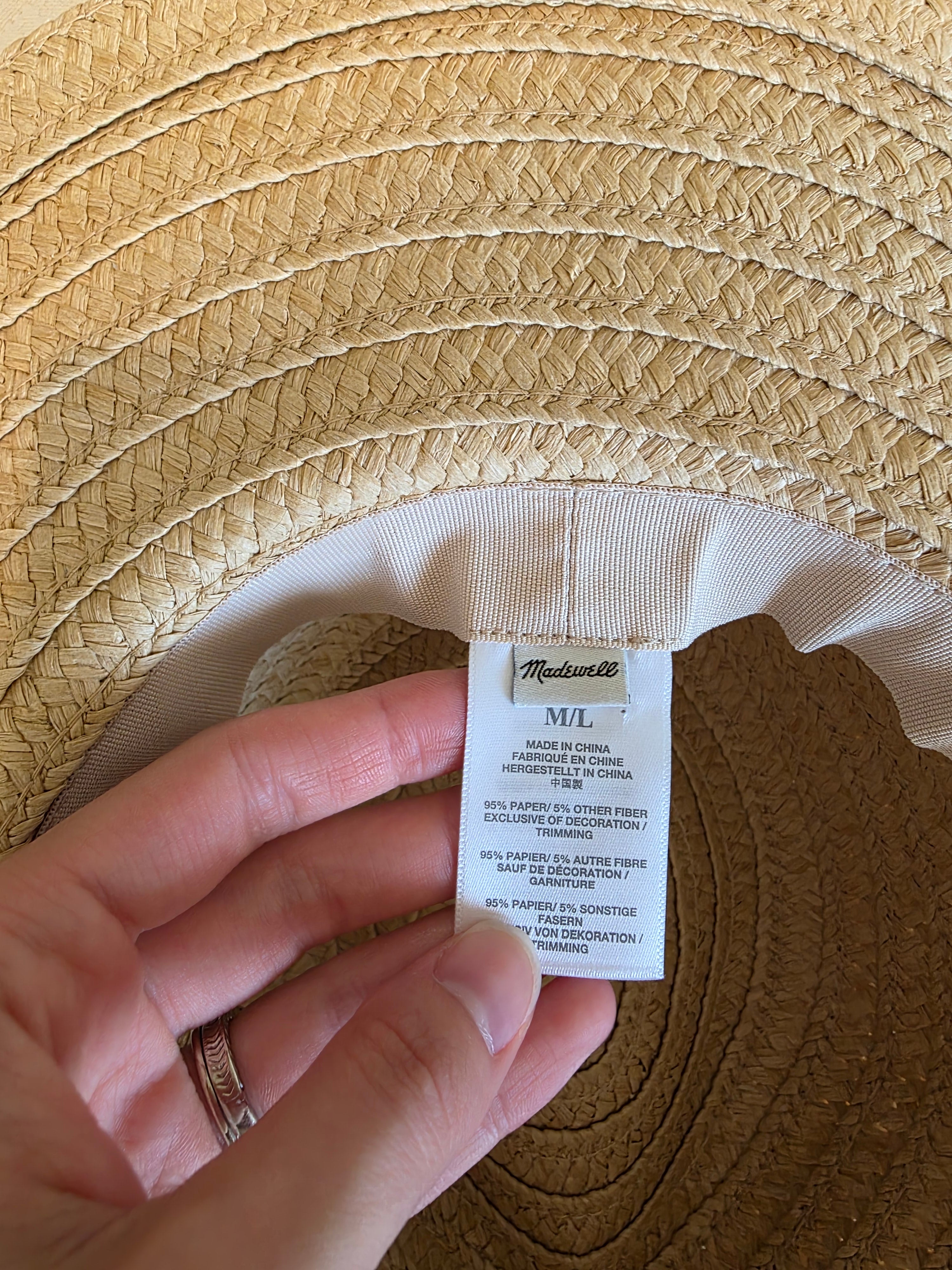 Madewell Straw Beachy Hat (M/L)