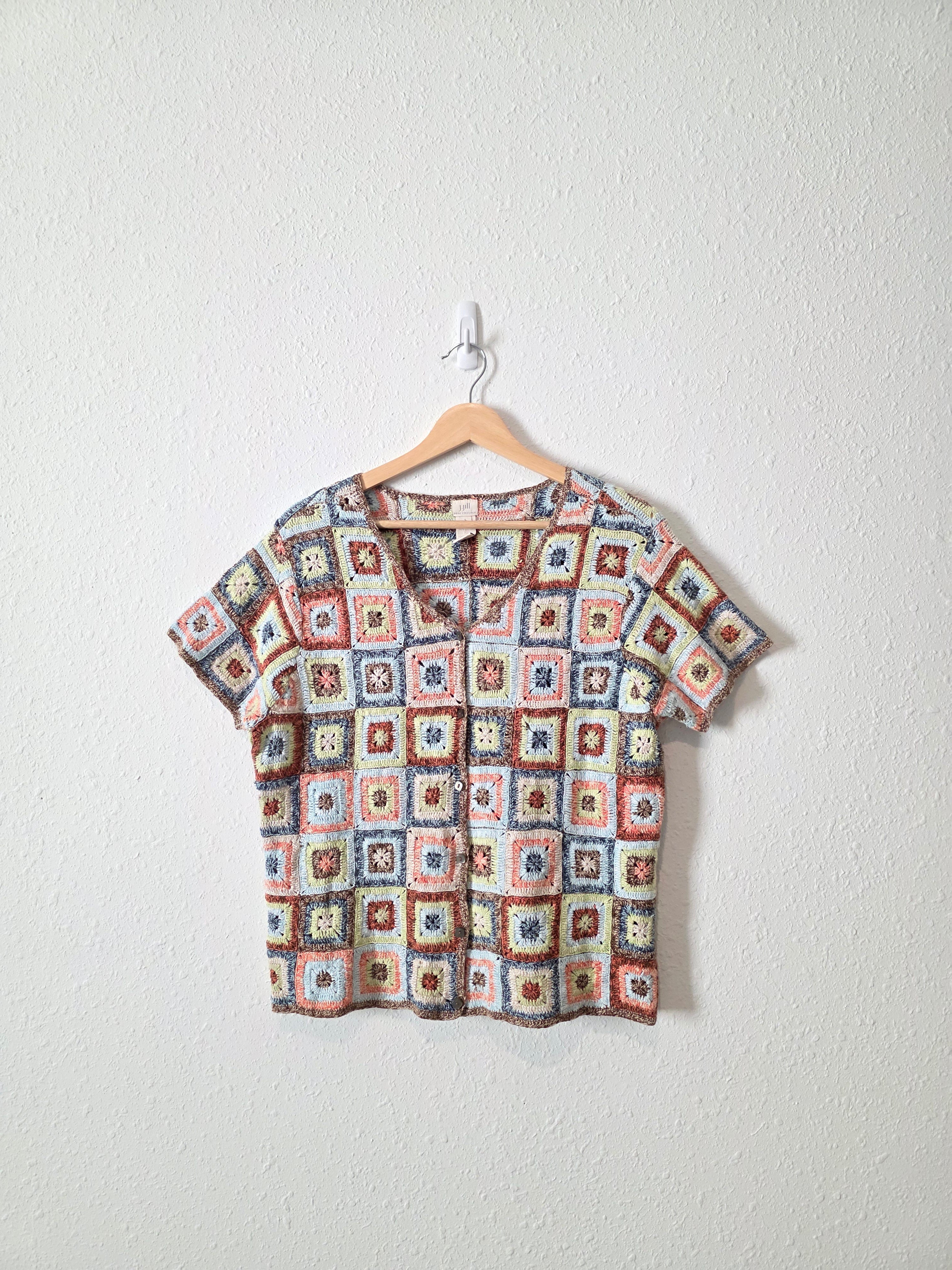 Vintage J.Jill Linen Crochet Top (L)