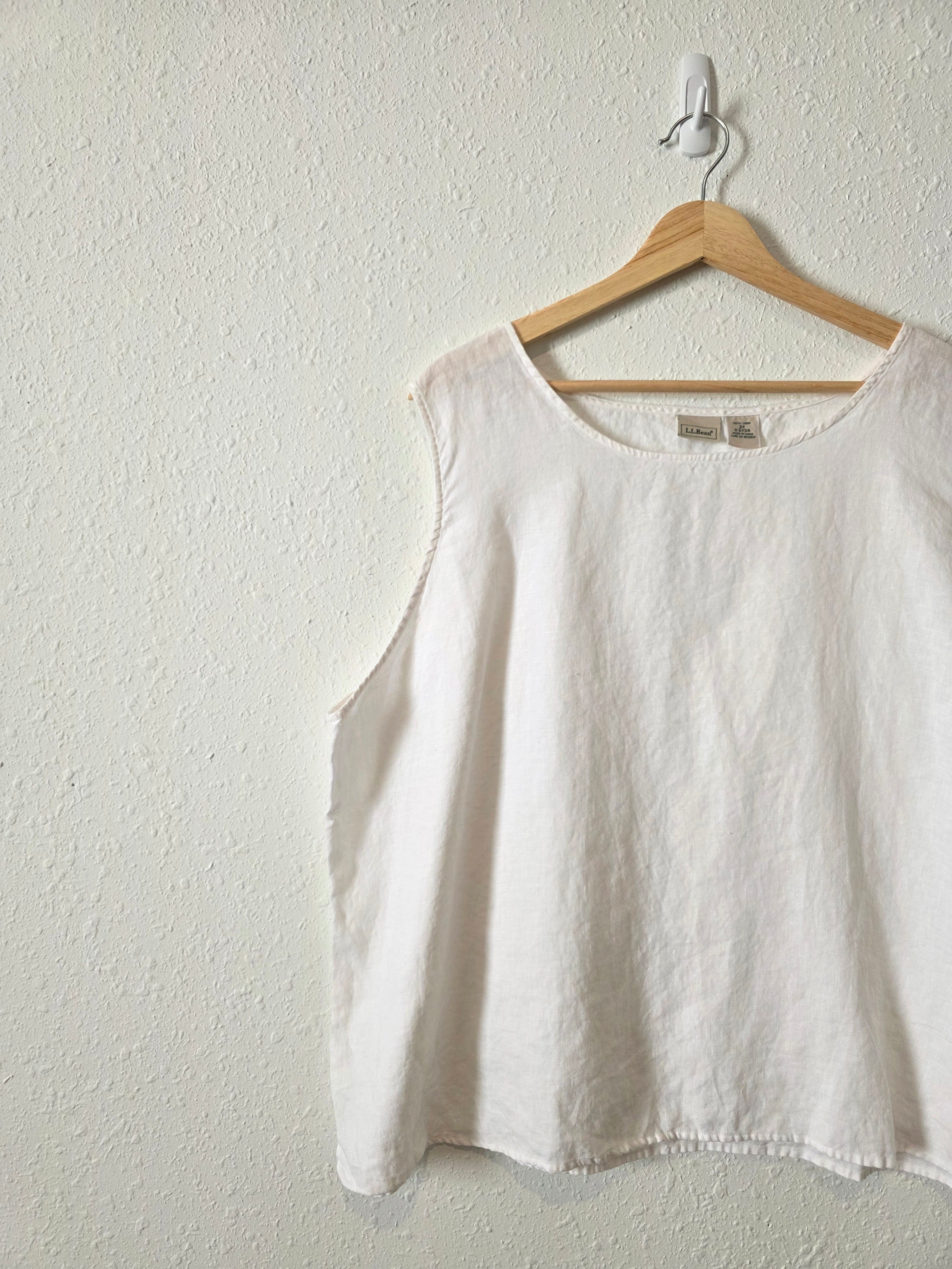 LL Bean White Linen Tank (2X)