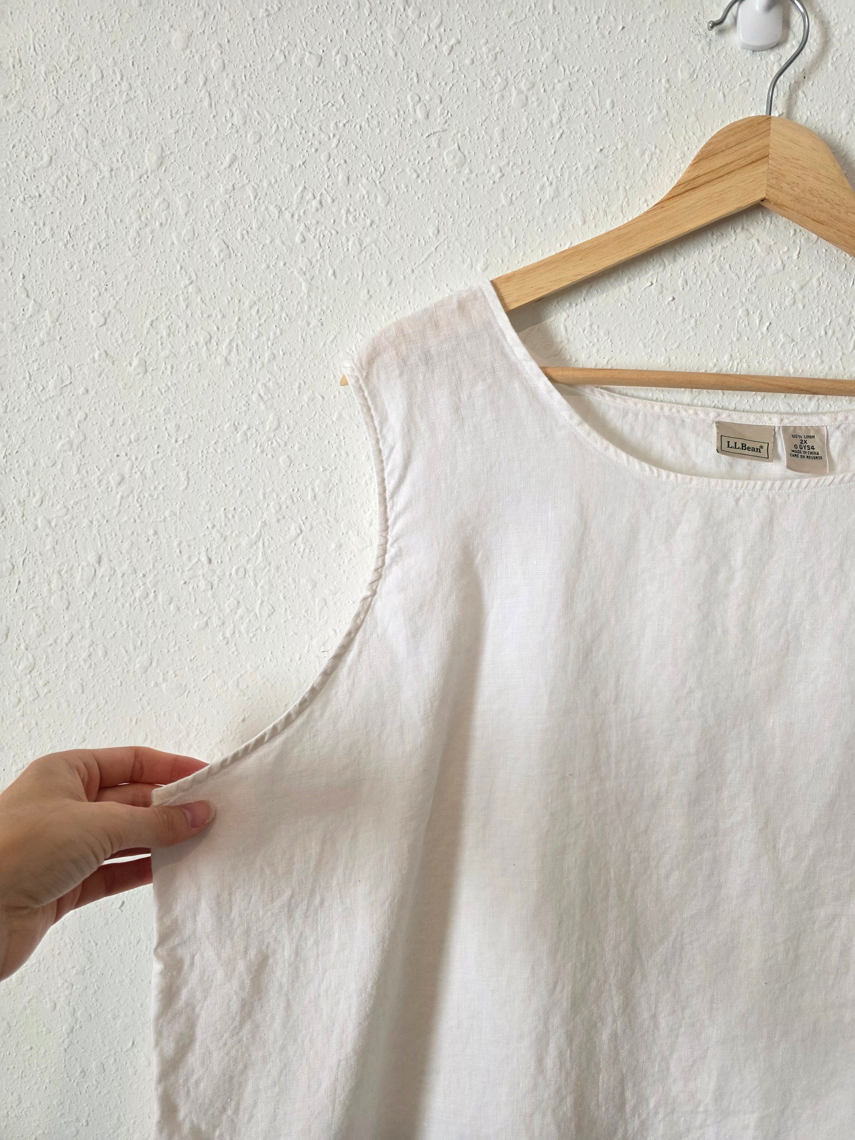 LL Bean White Linen Tank (2X)