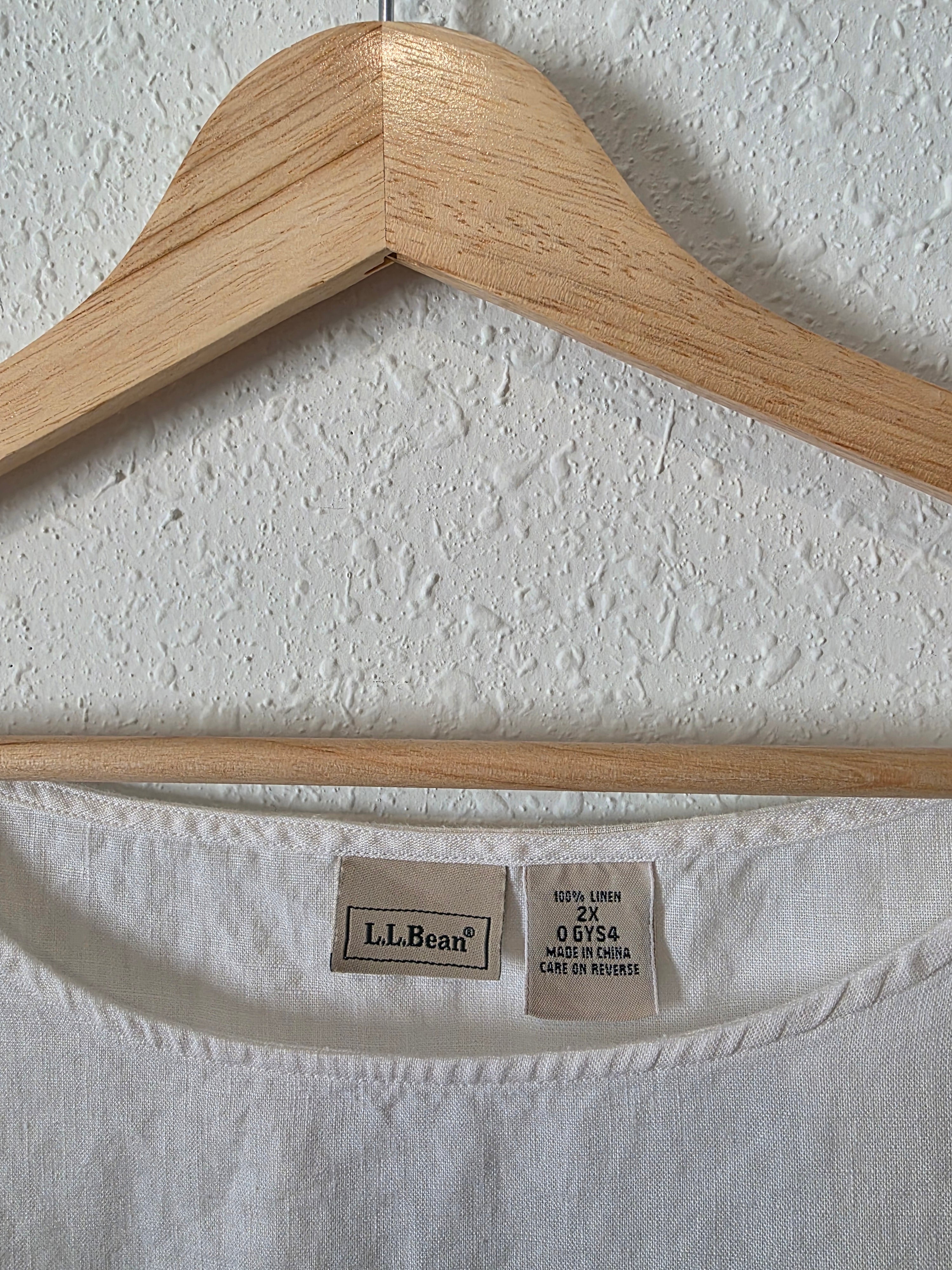 LL Bean White Linen Tank (2X)