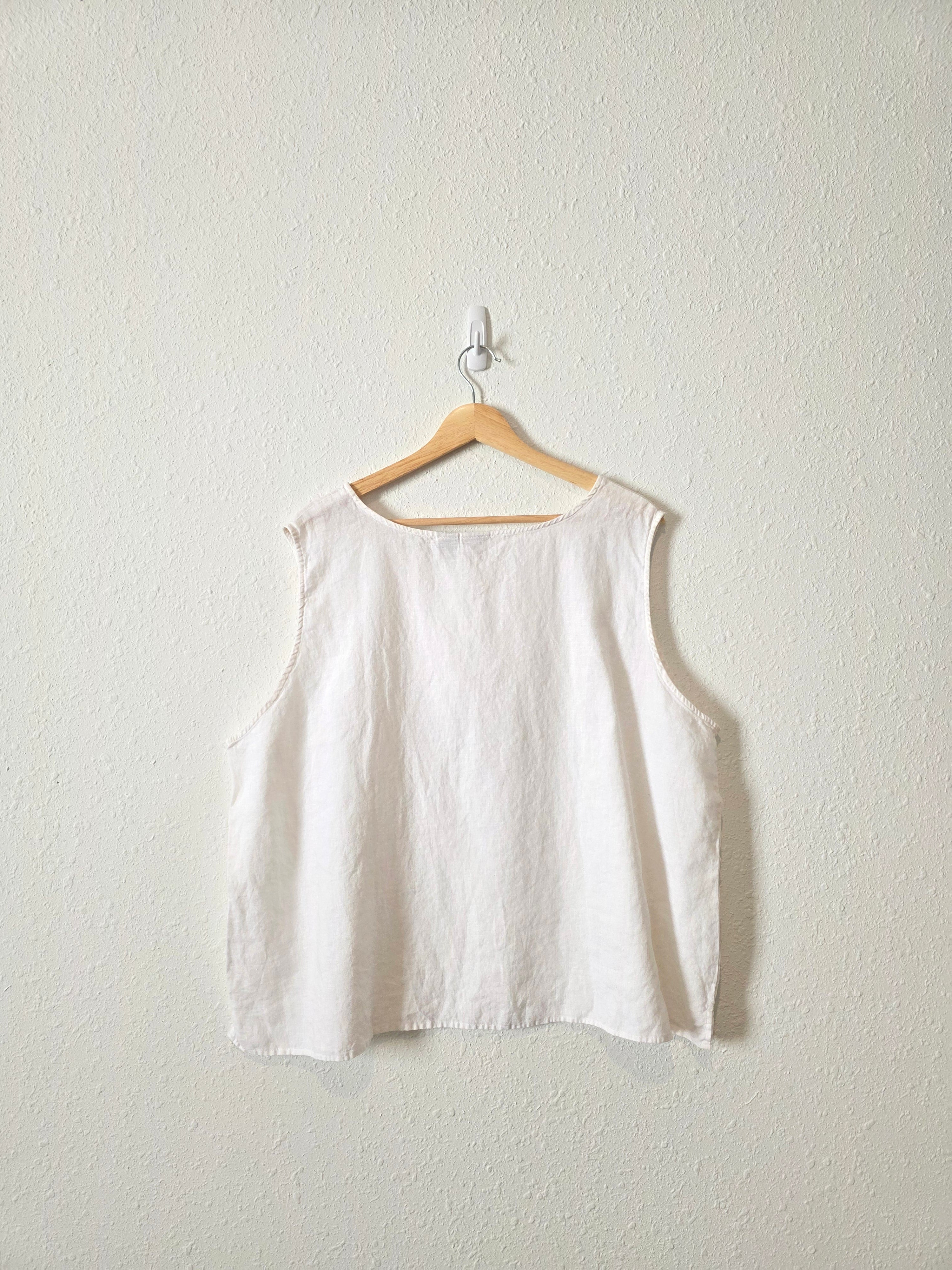 LL Bean White Linen Tank (2X)