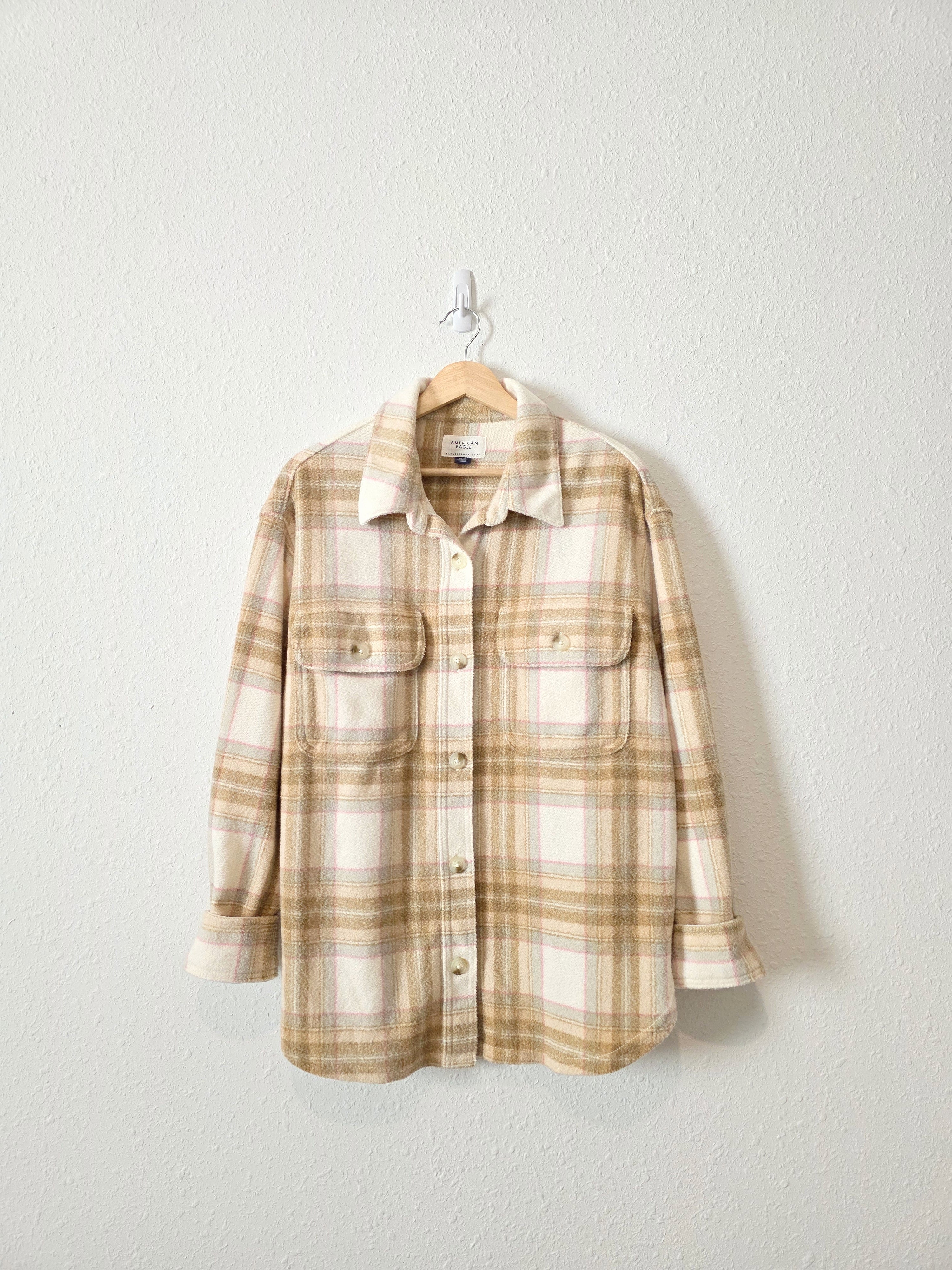 Oversized Plaid Shirt Jacket (S)