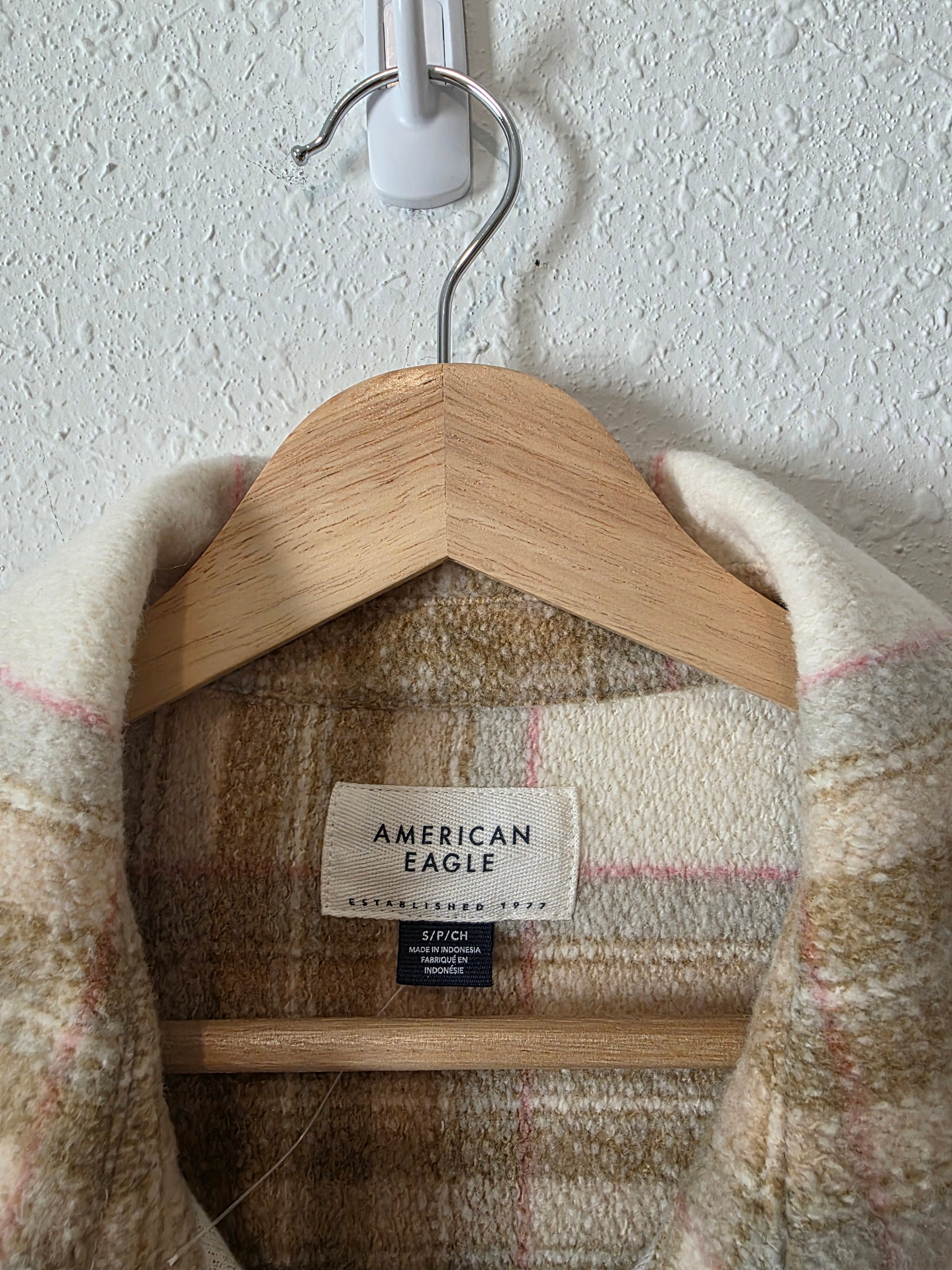 Oversized Plaid Shirt Jacket (S)