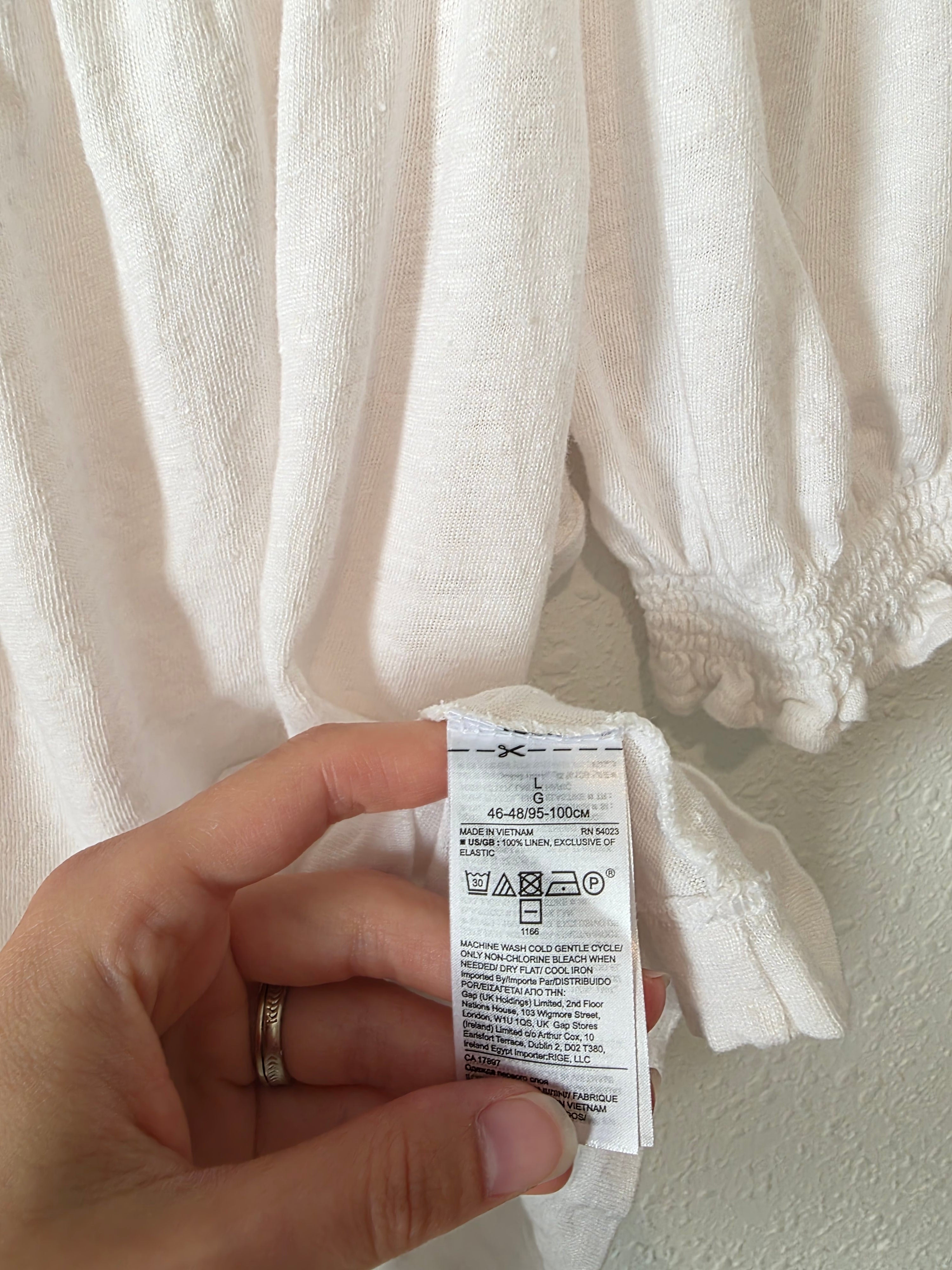 Banana Republic White Linen Blouse (L)