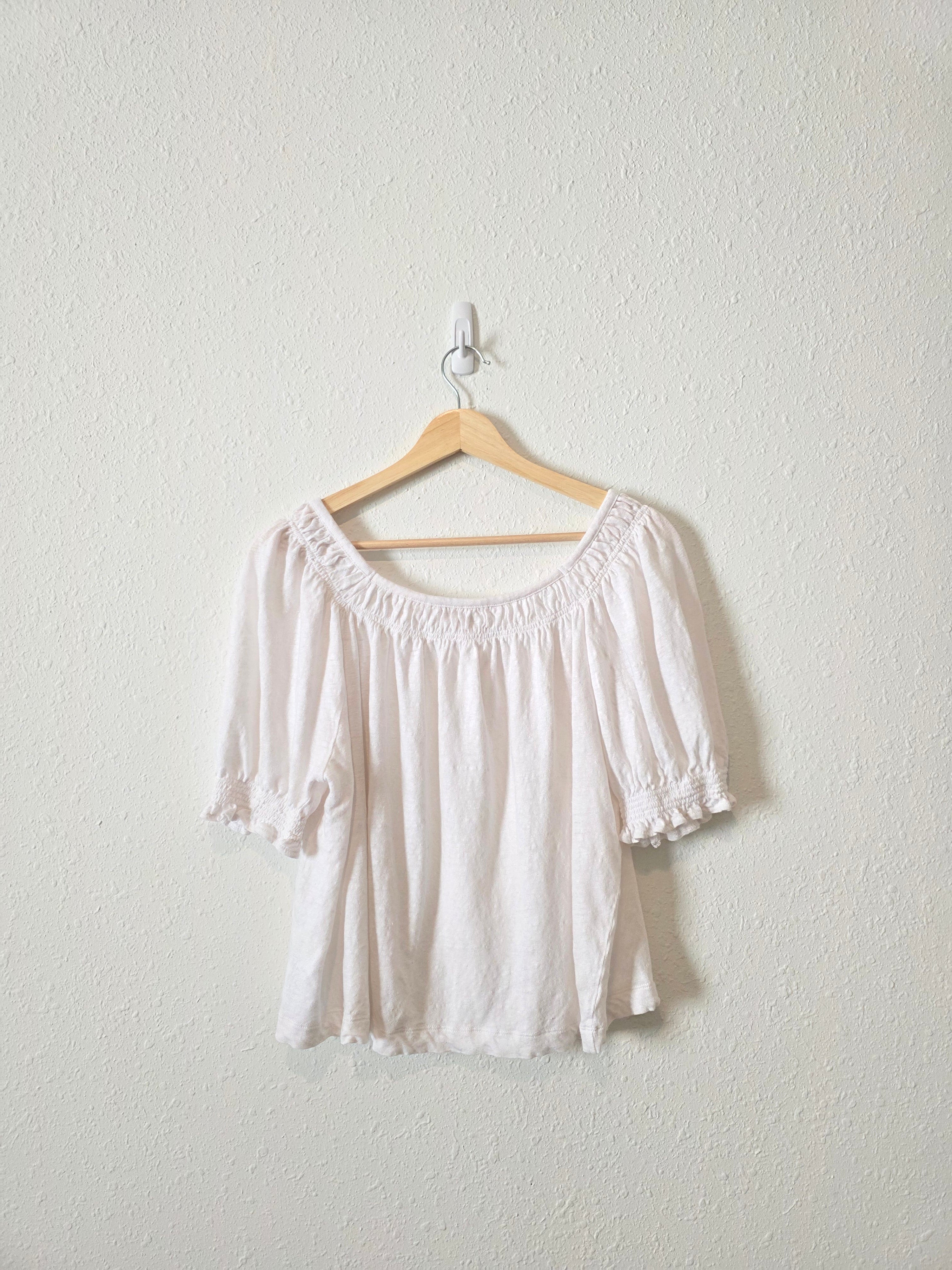 Banana Republic White Linen Blouse (L)