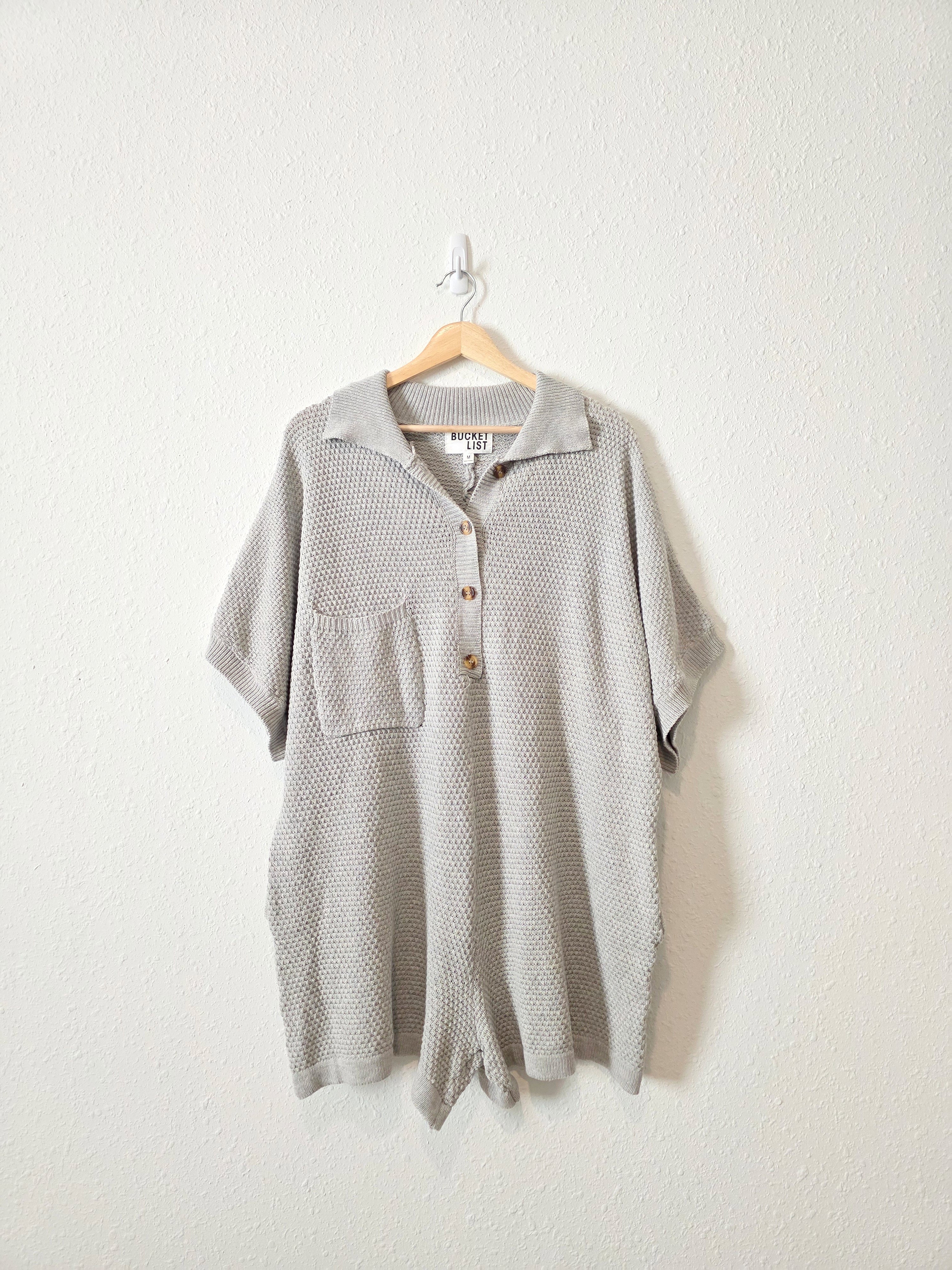 Bucketlist Cotton Waffle Romper (M)
