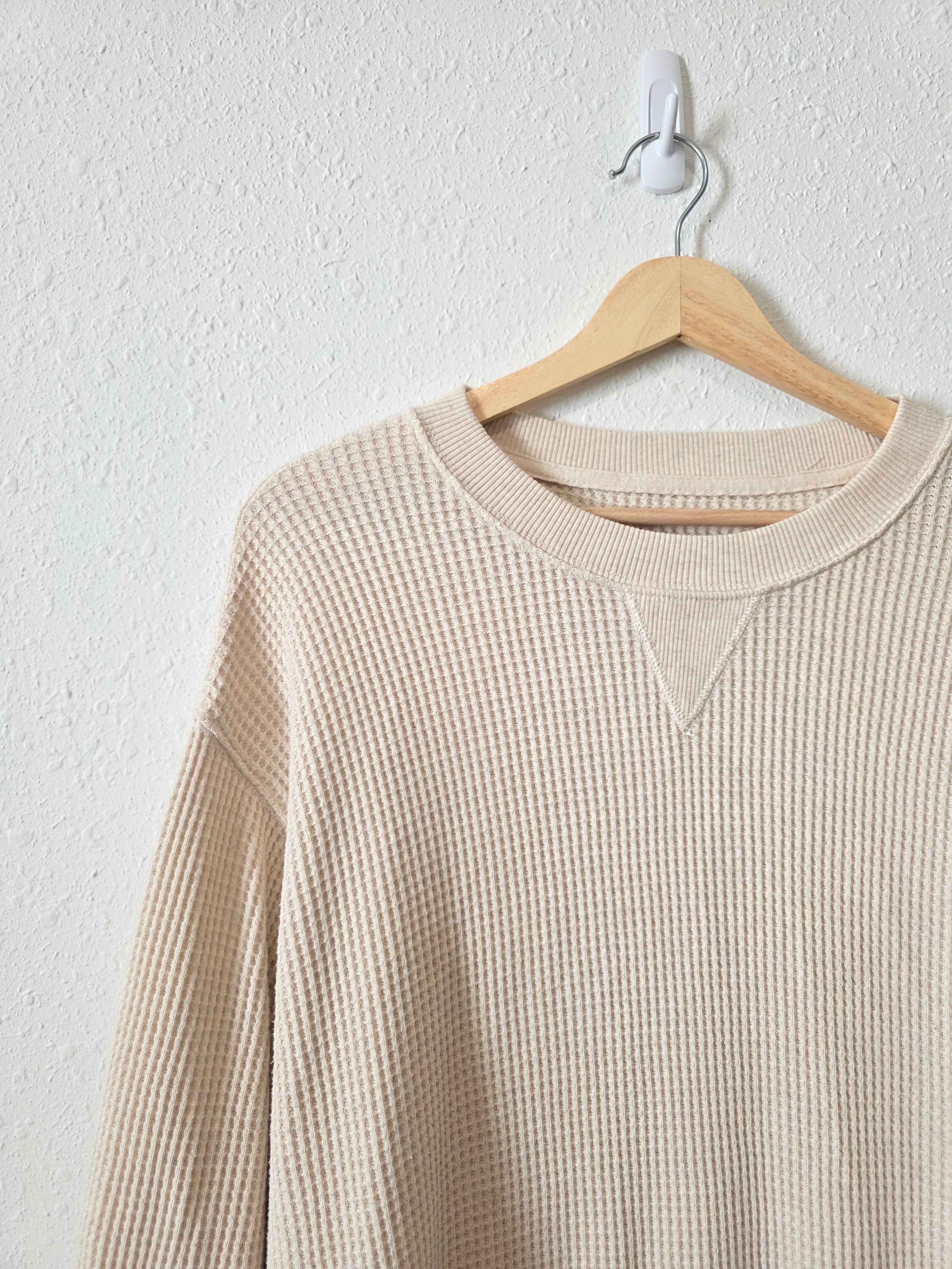 Aerie Oversized Waffle Crewneck (L)