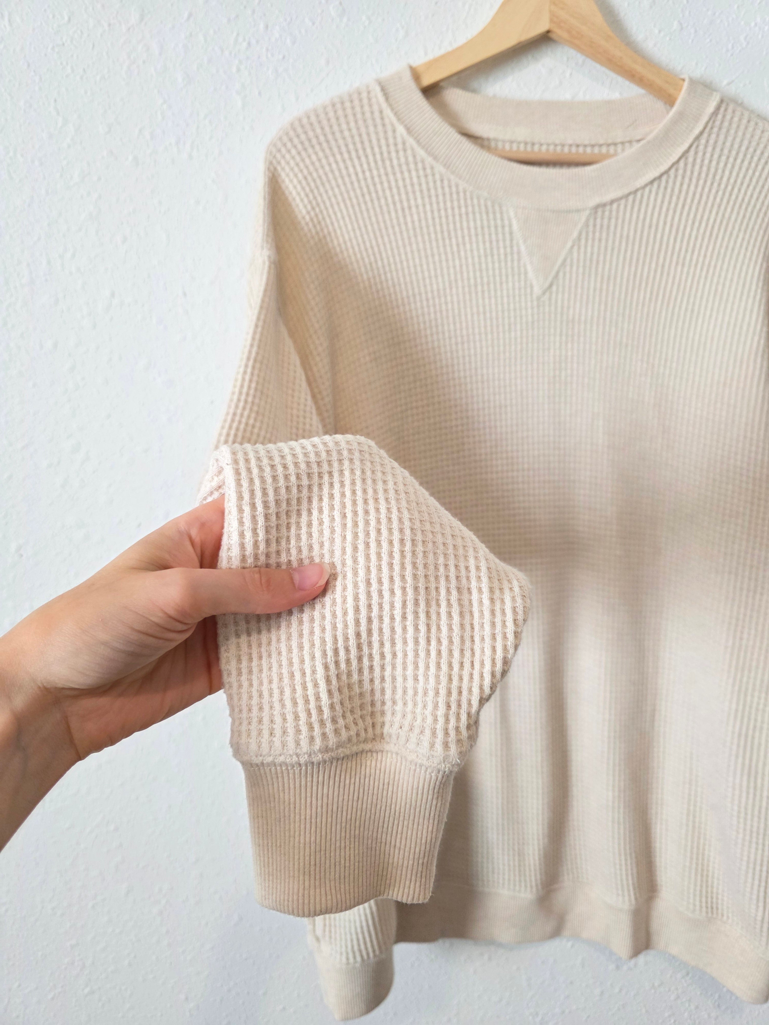 Aerie Oversized Waffle Crewneck (L)